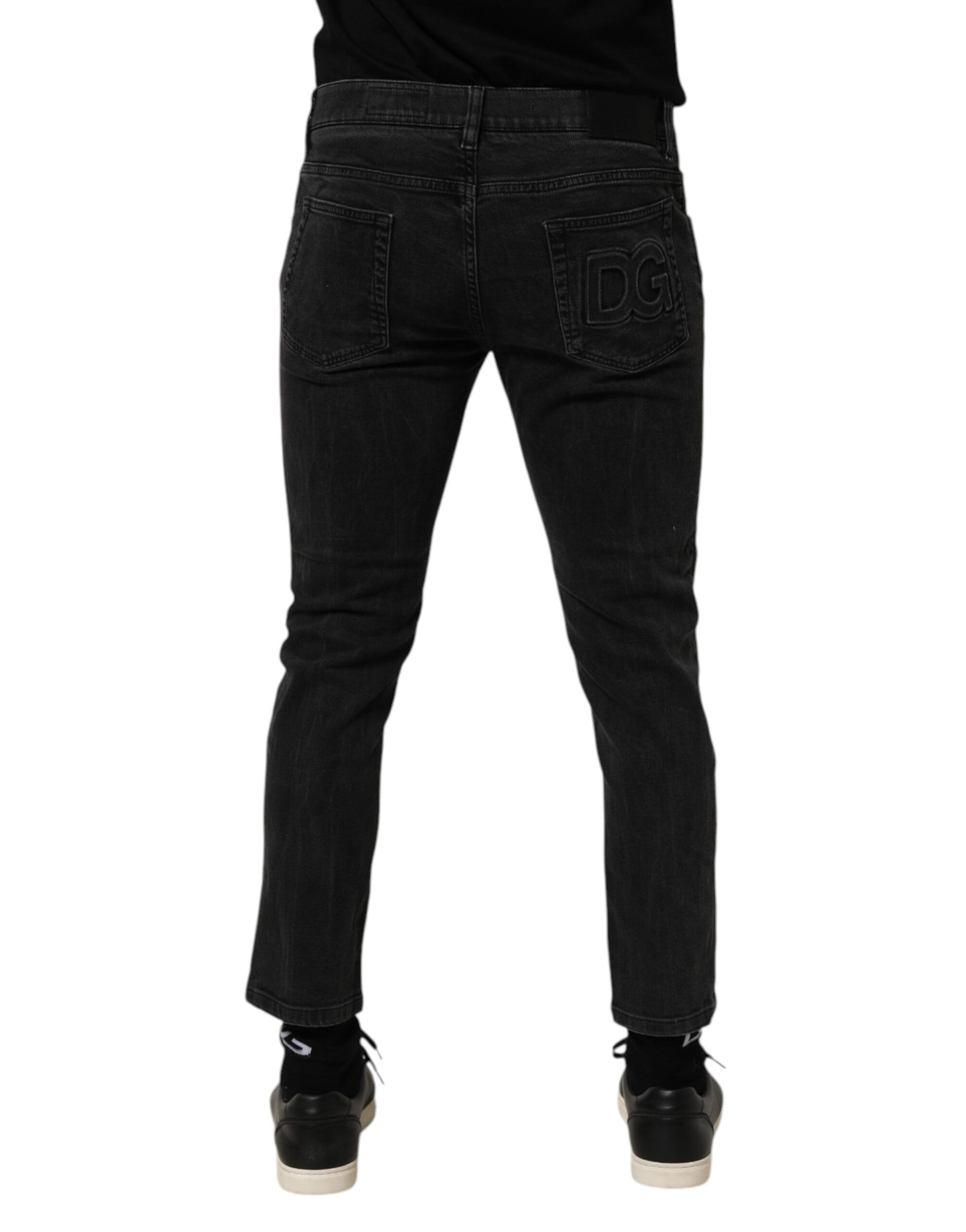 Dolce & Gabbana Dark Gray Cotton Stretch Denim Trouser Jeans | Regal Royce