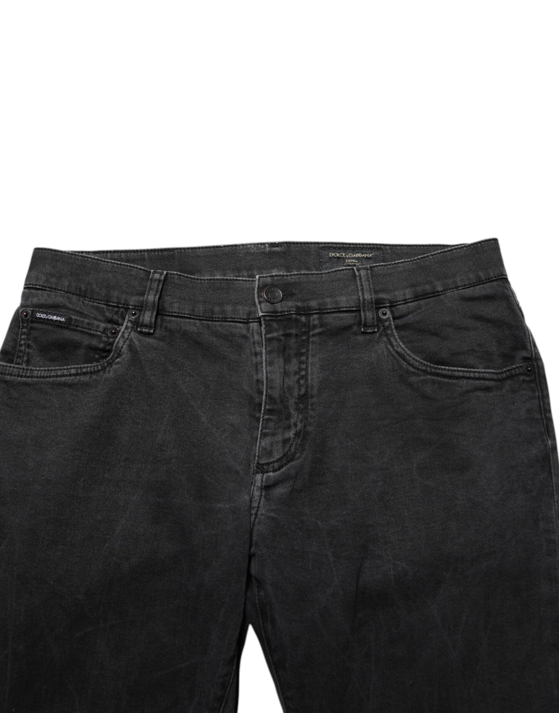 Dolce & Gabbana Dark Gray Cotton Stretch Denim Trouser Jeans | Regal Royce