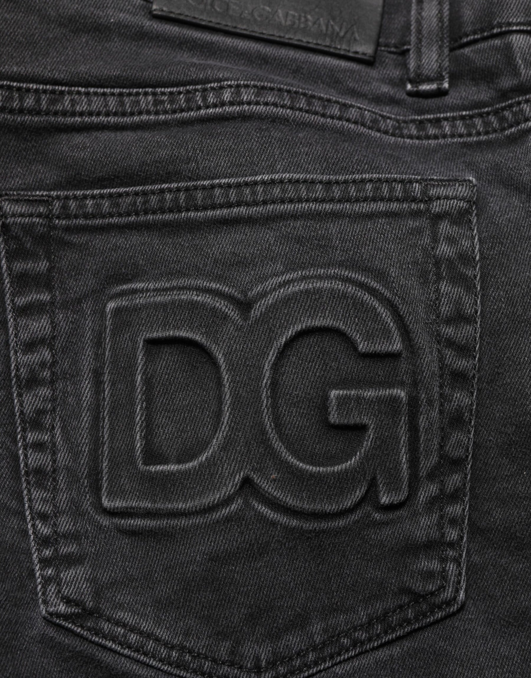 Dolce & Gabbana Dark Gray Cotton Stretch Denim Trouser Jeans | Regal Royce
