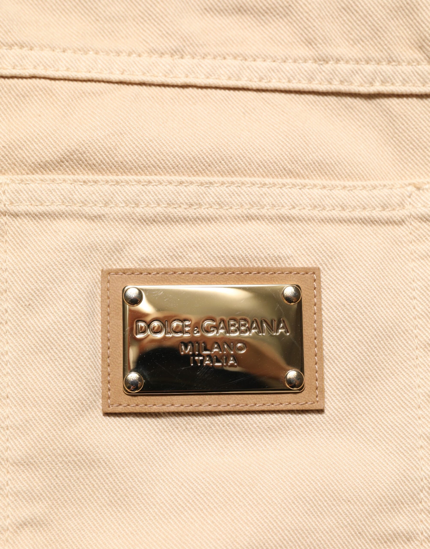 Dolce & Gabbana Beige Cotton Skinny Regular Men Denim Jeans | Regal Royce
