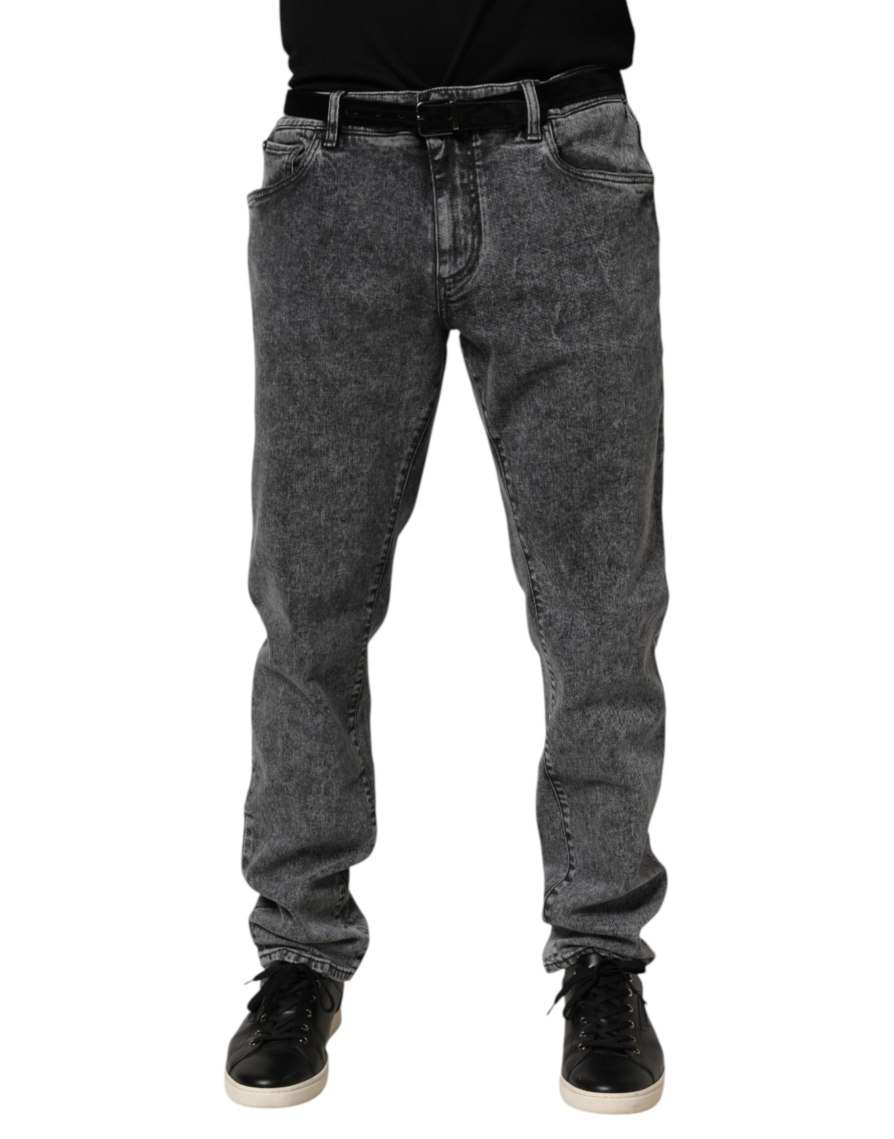 Dolce & Gabbana Gray Cotton Slim Fit Denim Trouser Jeans | Regal Royce