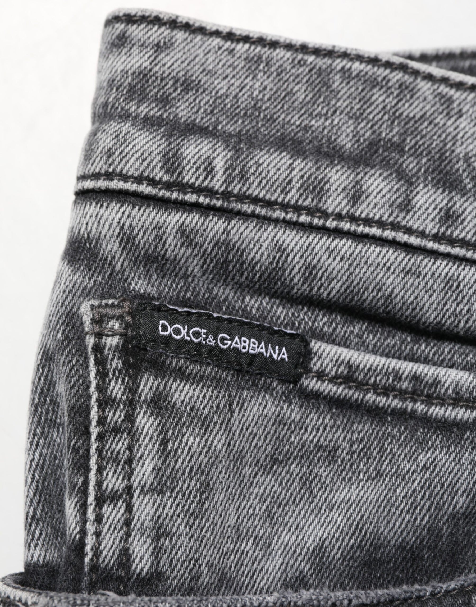 Dolce & Gabbana Gray Cotton Slim Fit Denim Trouser Jeans | Regal Royce