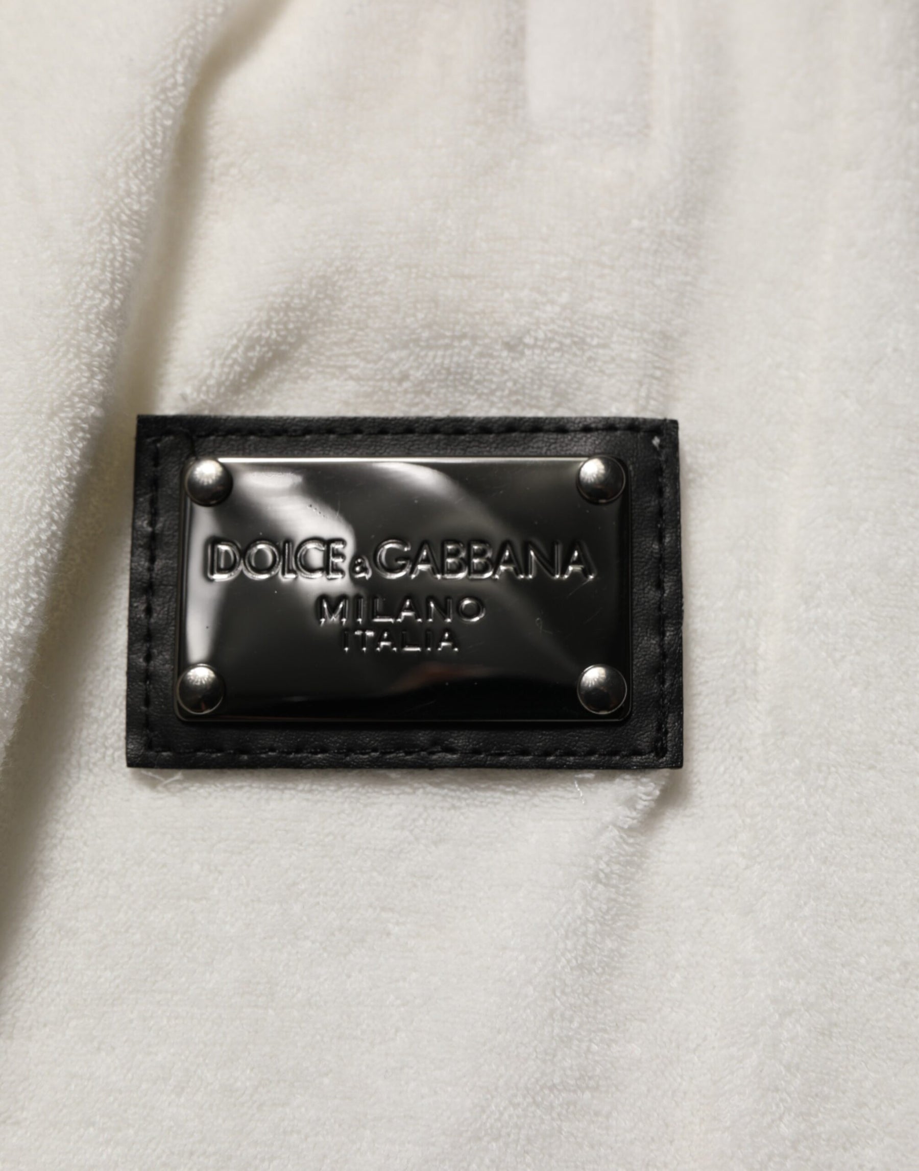 Dolce & Gabbana White Cotton Logo Plaque Men Bermuda Shorts | Regal Royce