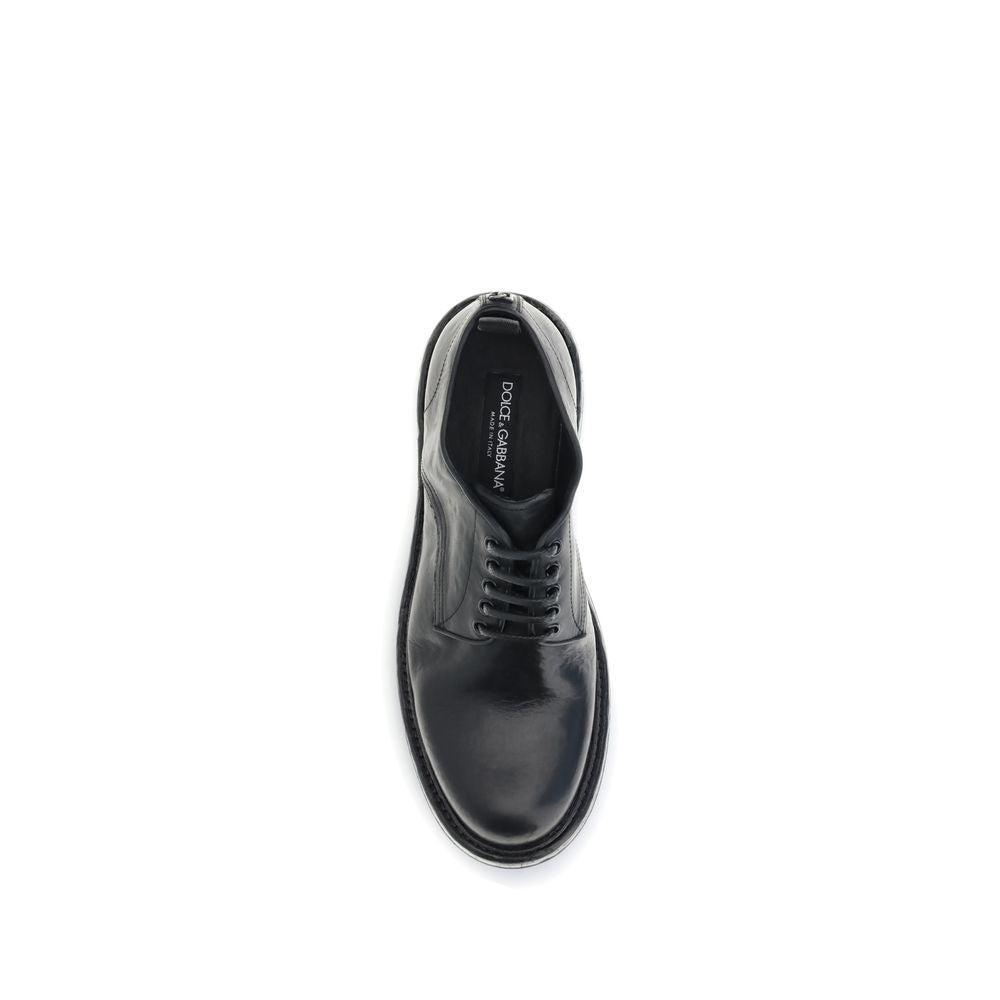 Dolce & Gabbana Black Calf Leather Bos Taurus Oxfords And Derbies | Regal Royce