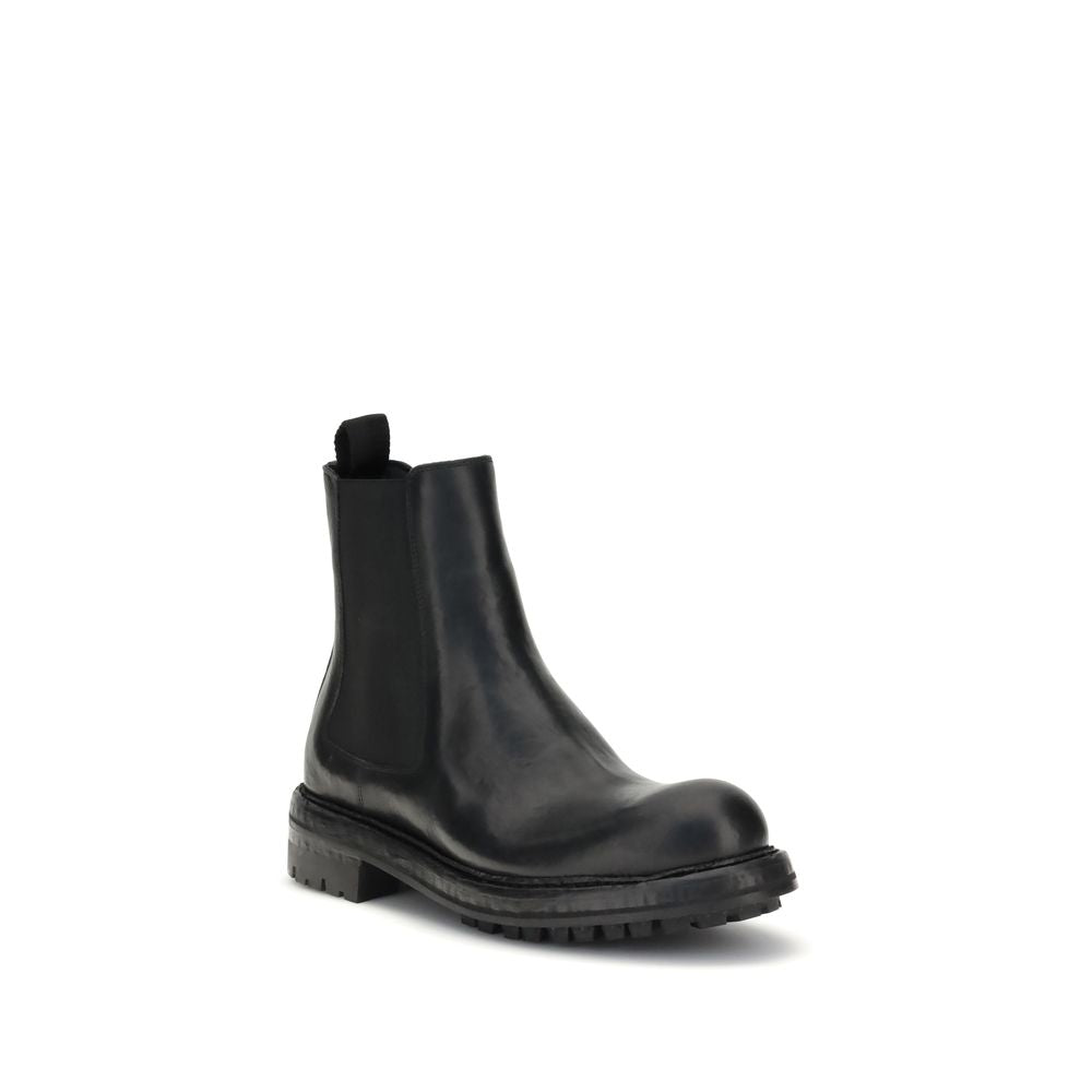 Dolce & Gabbana Black Calf Leather Bos Taurus Chelsea Boots | Regal Royce