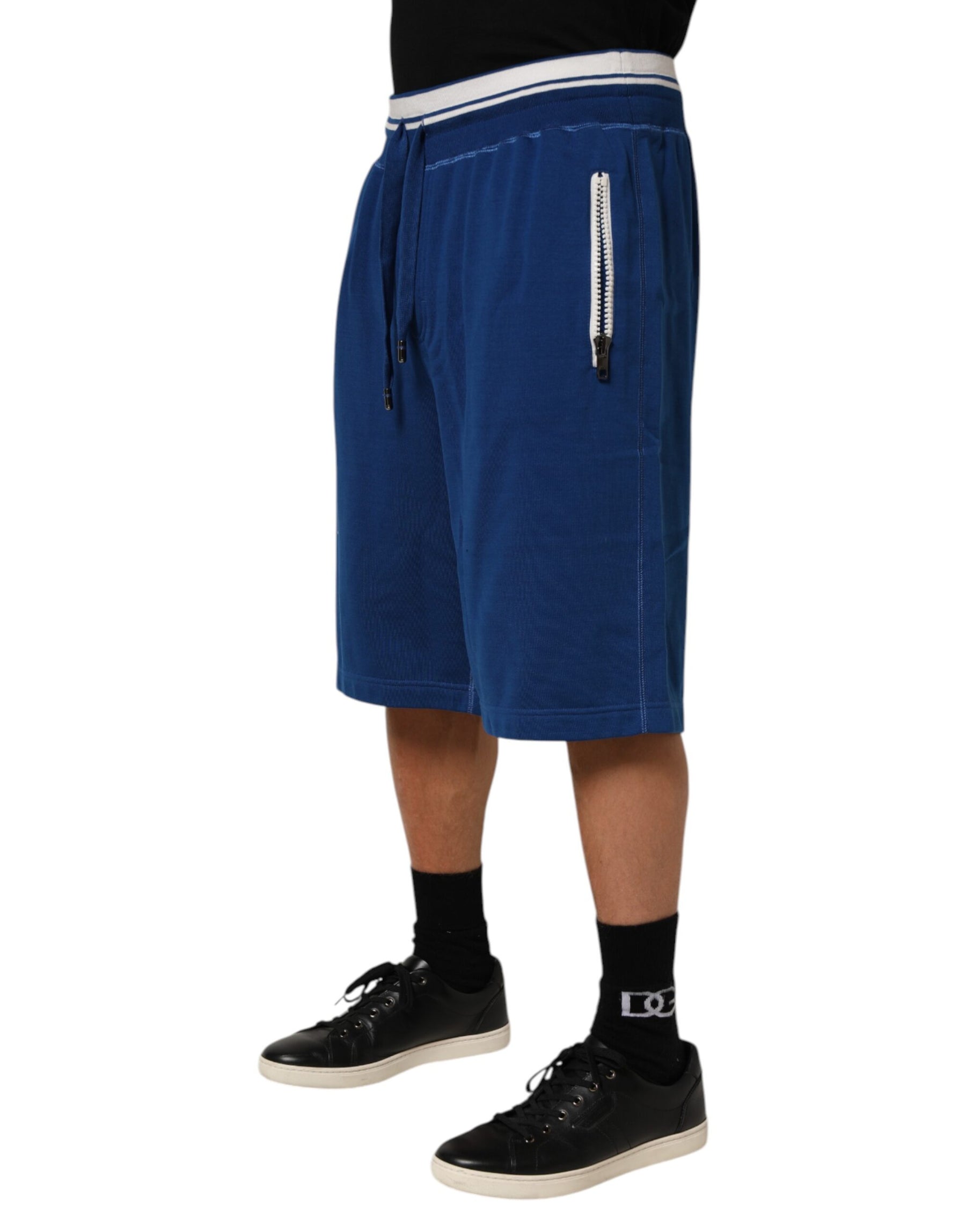 Dolce & Gabbana Blue Cotton Blend Bermuda Sweatpants Shorts | Regal Royce
