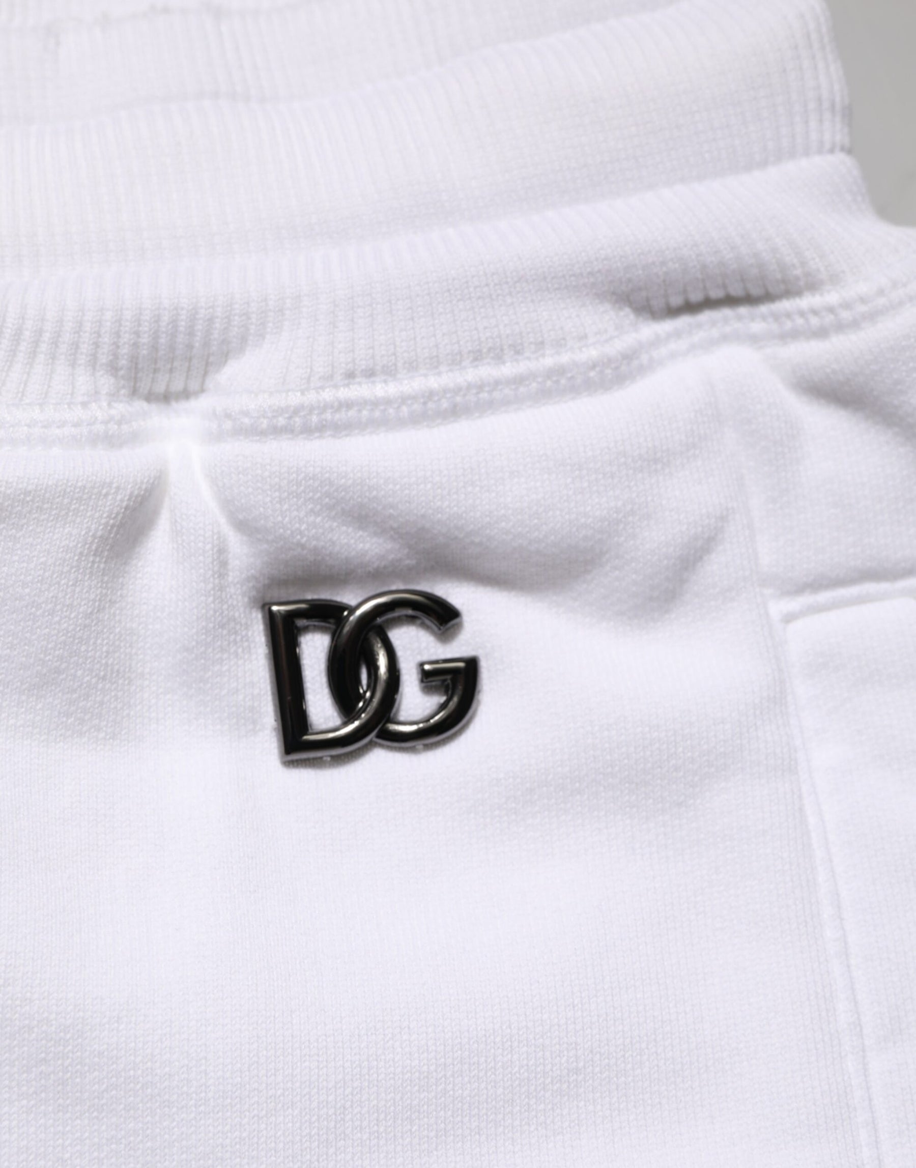 Dolce & Gabbana White Cotton Ripped Bermuda Sweatpants Shorts | Regal Royce