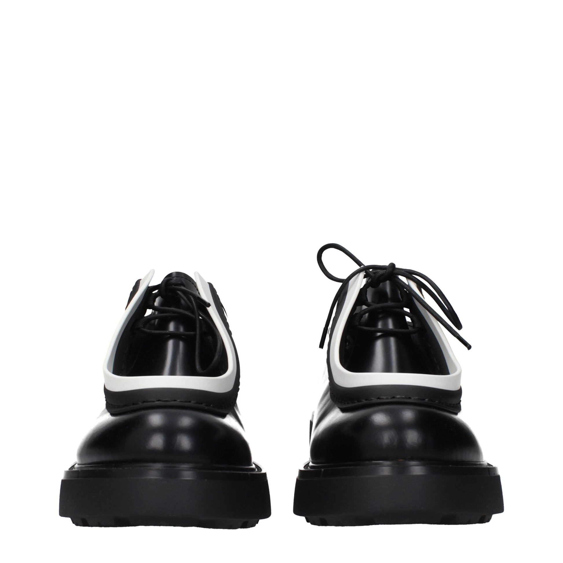 Prada Black Leather Oxfords And Derbies
