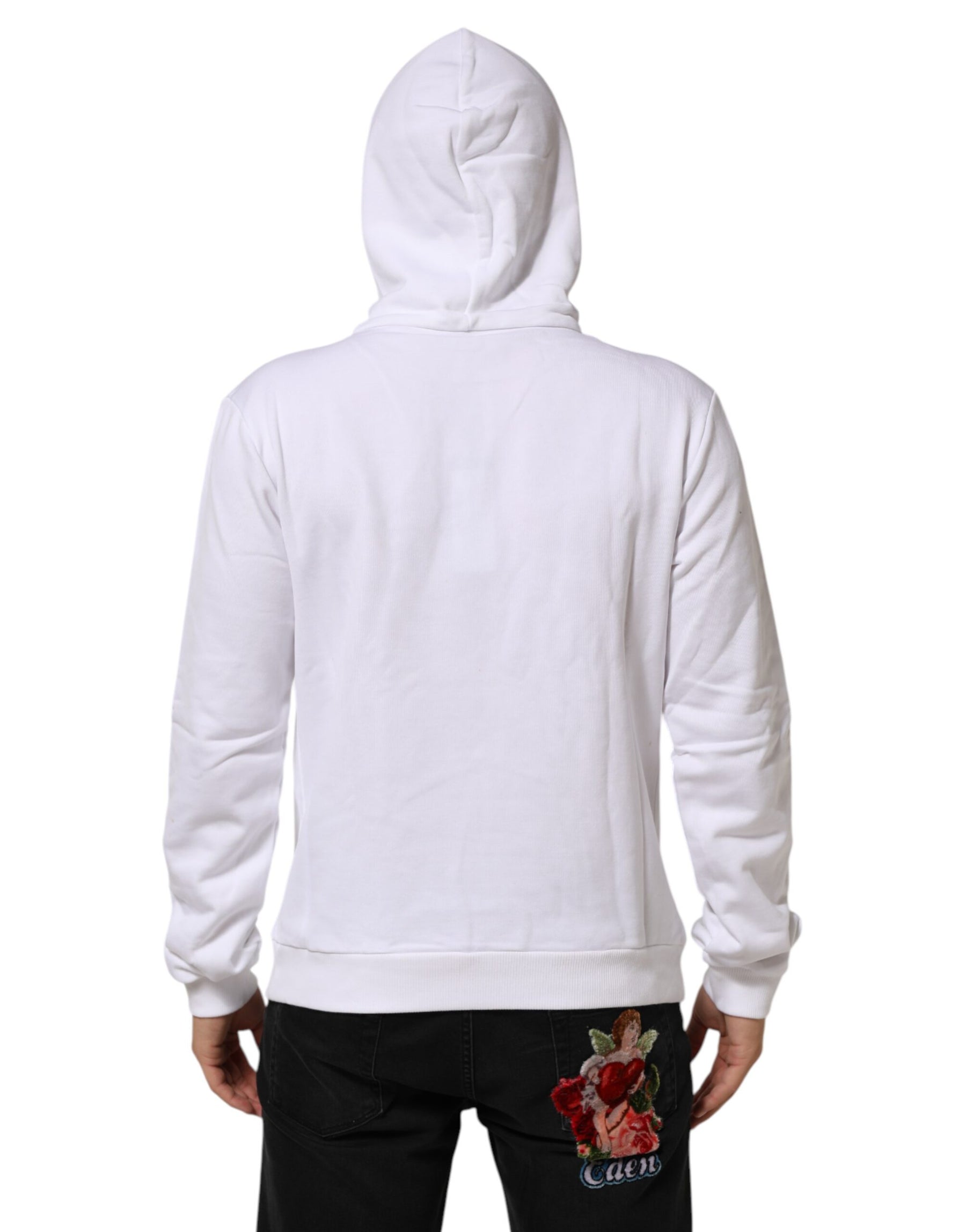 Dolce & Gabbana White Sacred Heart Hooded Sweatshirt Sweater | Regal Royce