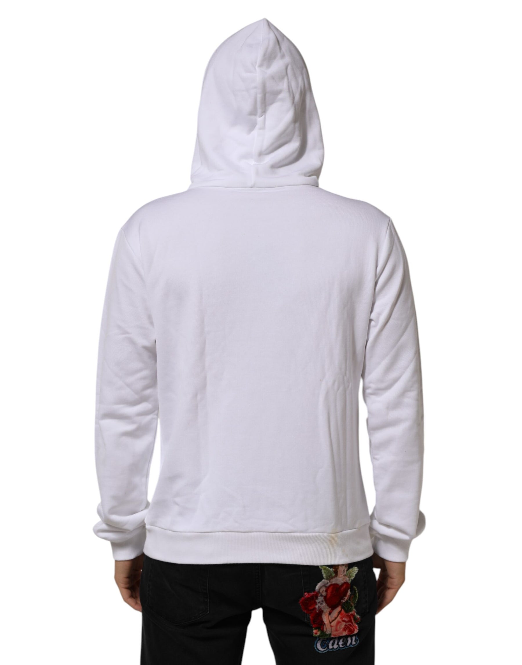 Dolce & Gabbana White Sacred Heart Hooded Sweatshirt Sweater | Regal Royce