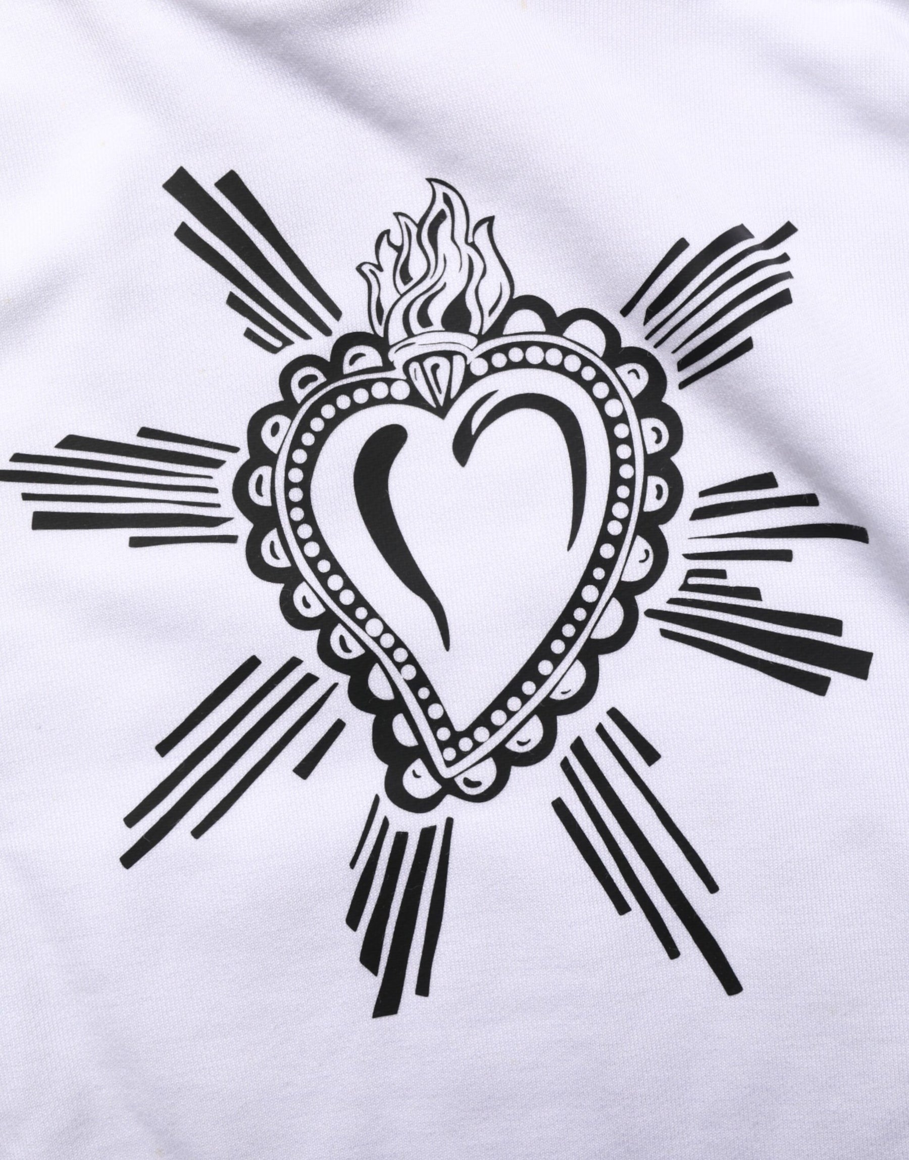 Dolce & Gabbana White Sacred Heart Hooded Sweatshirt Sweater | Regal Royce