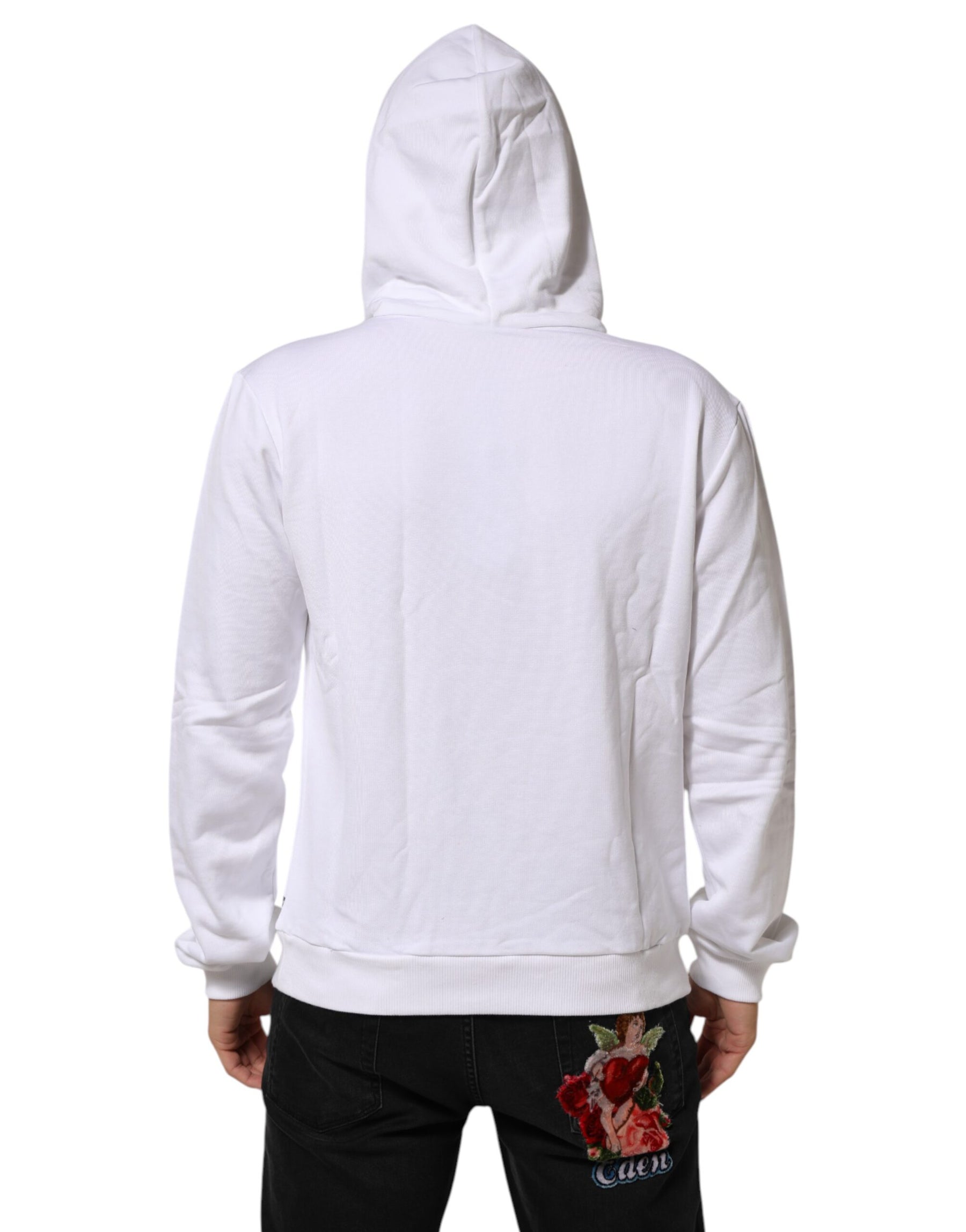 Dolce & Gabbana White Sacred Heart Hooded Sweatshirt Sweater | Regal Royce