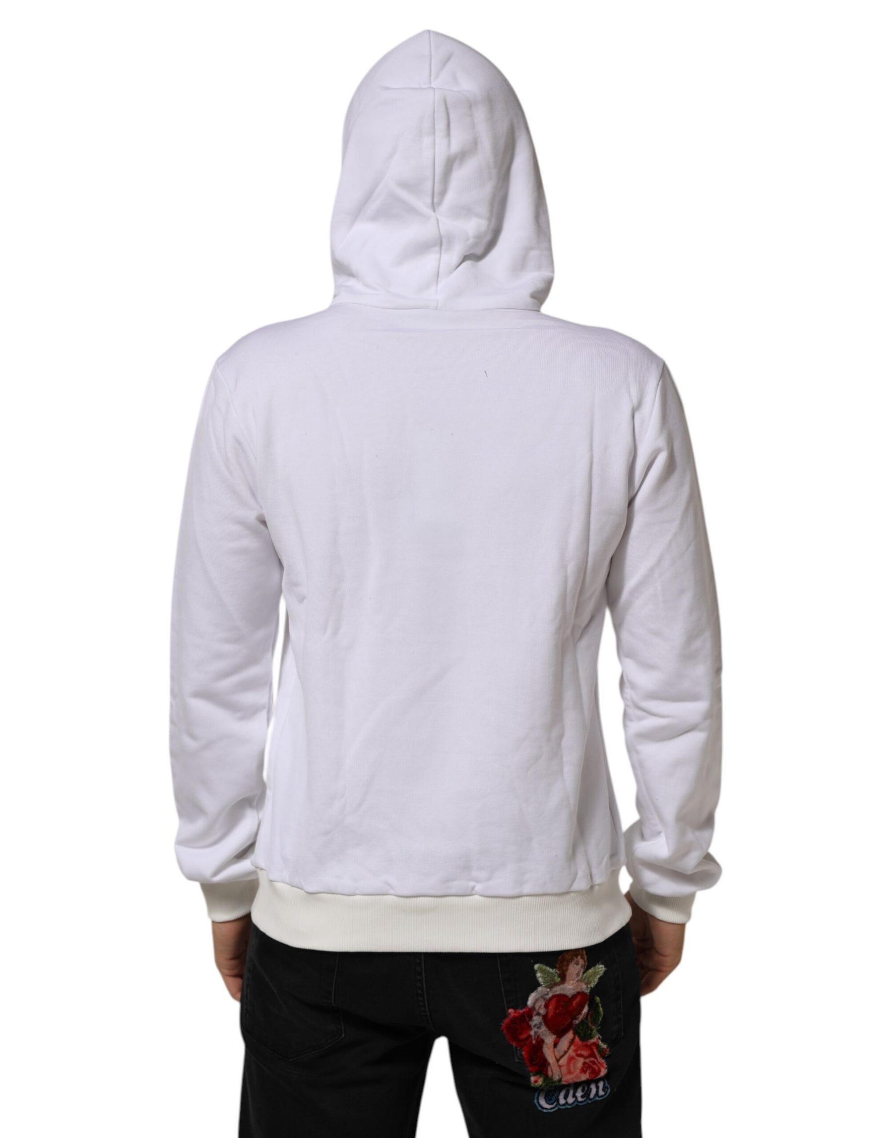 Dolce & Gabbana White Sacred Heart Hooded Sweatshirt Sweater | Regal Royce