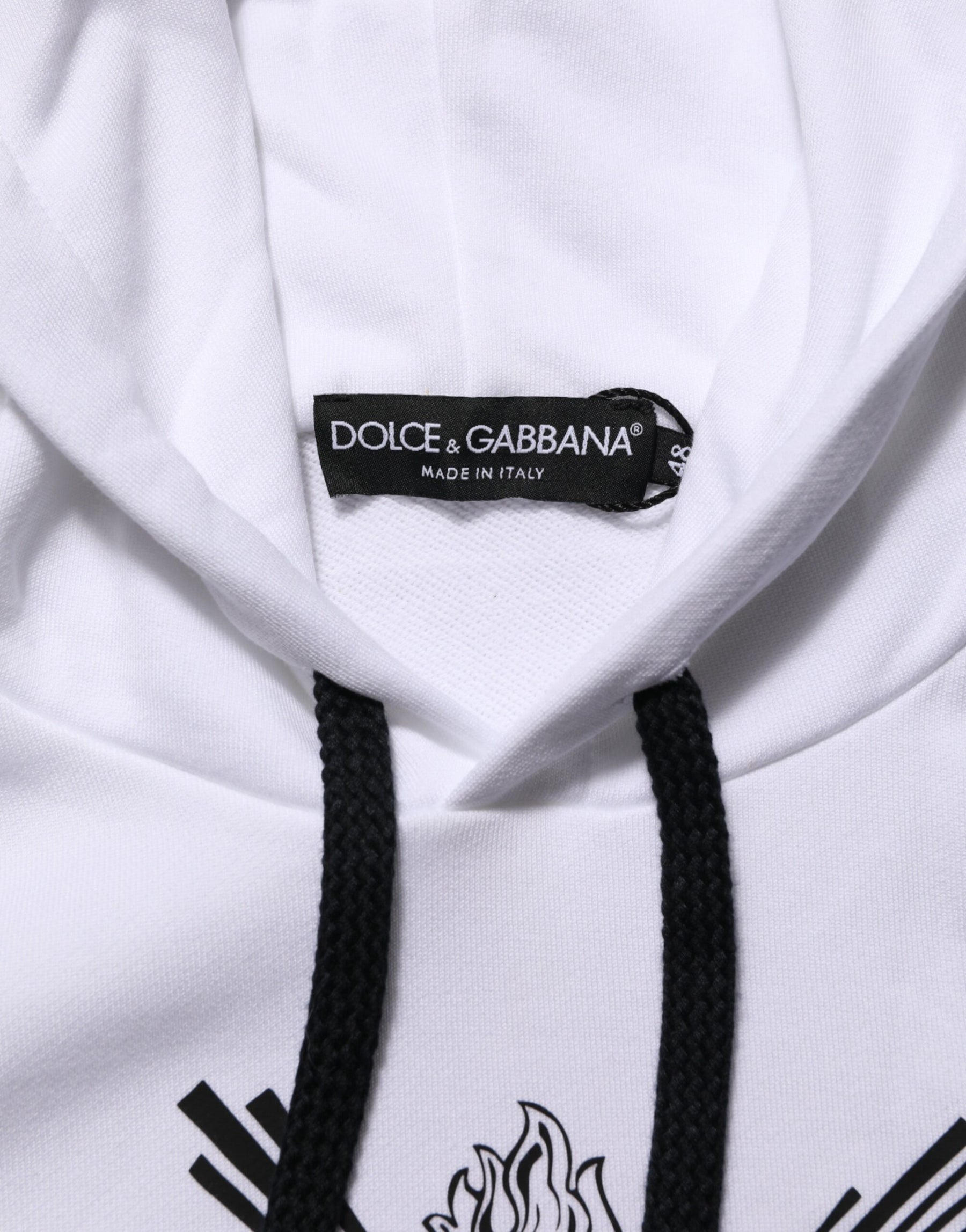 Dolce & Gabbana White Sacred Heart Hooded Sweatshirt Sweater | Regal Royce