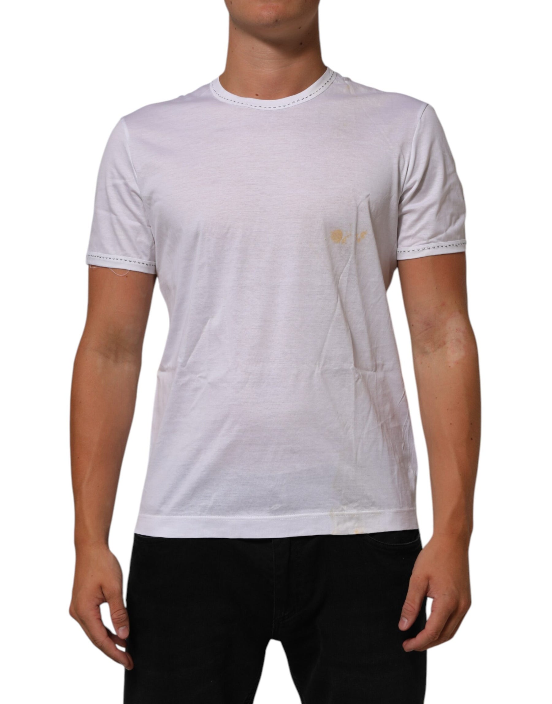 Dolce & Gabbana White Cotton Crew Neck Underwear Tee T-shirt | Regal Royce