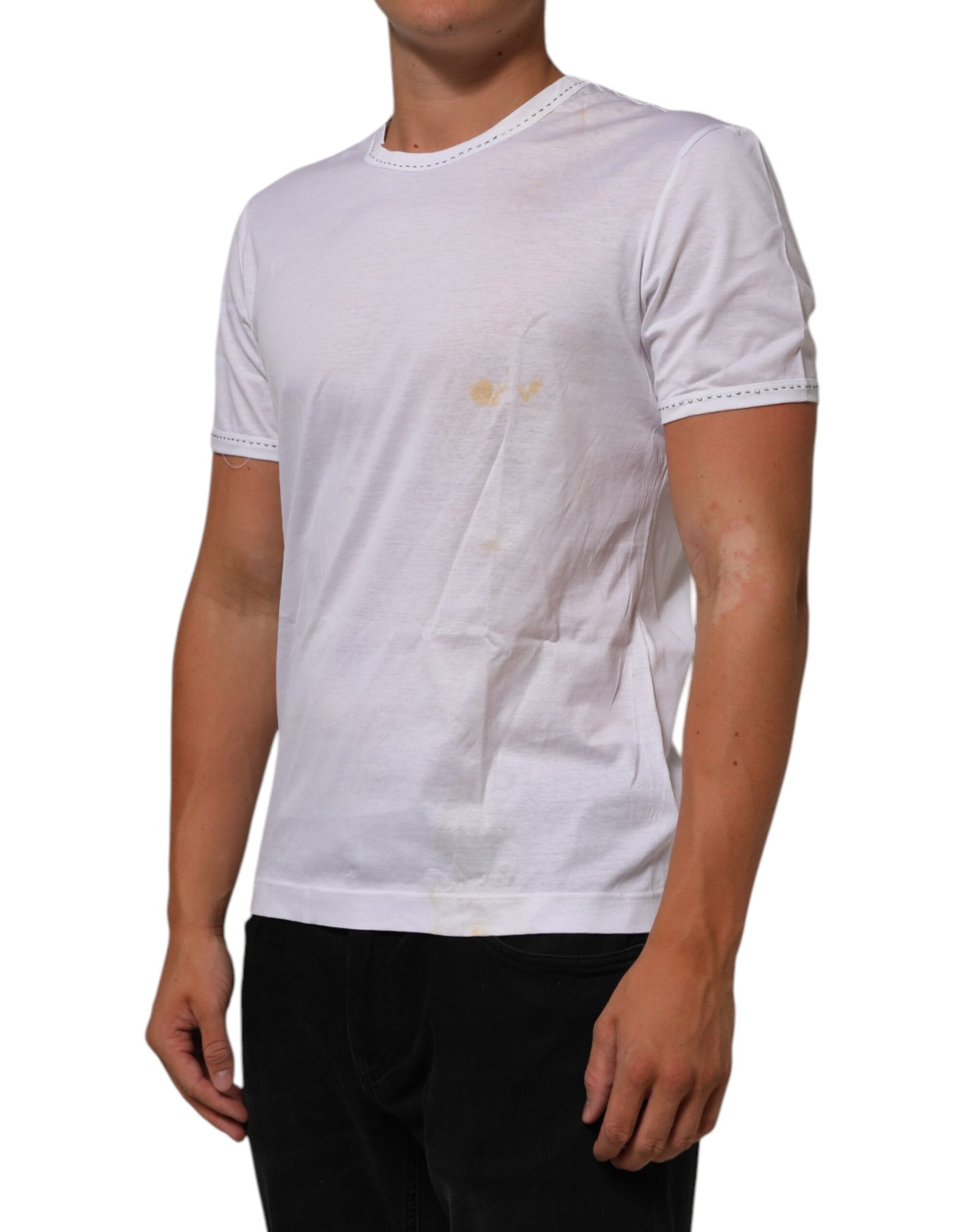 Dolce & Gabbana White Cotton Crew Neck Underwear Tee T-shirt | Regal Royce