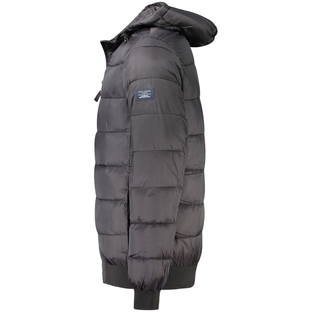 Pepe Jeans Black Polyamide Jackets & Coat | Regal Royce