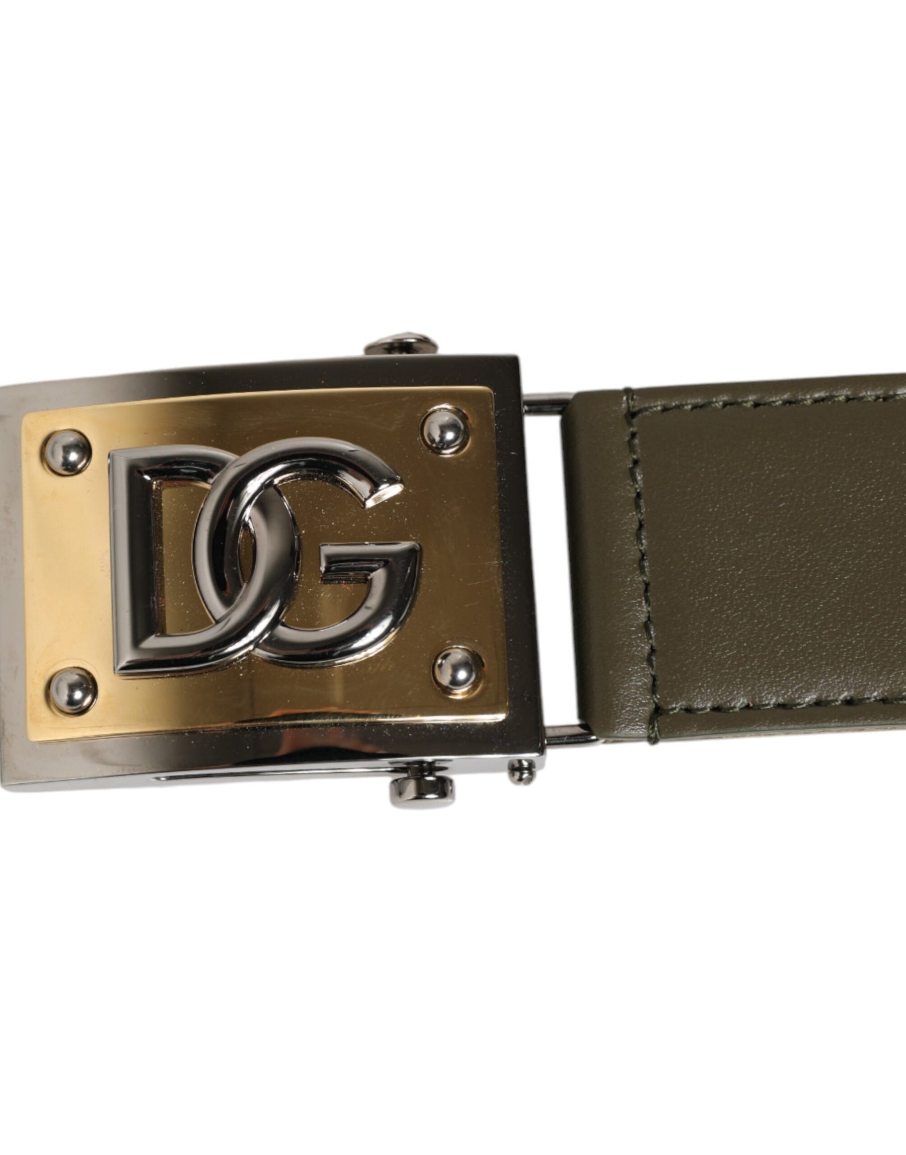 Dolce & Gabbana Military Green Nylon Logo Metal Buckle Belt | Regal Royce