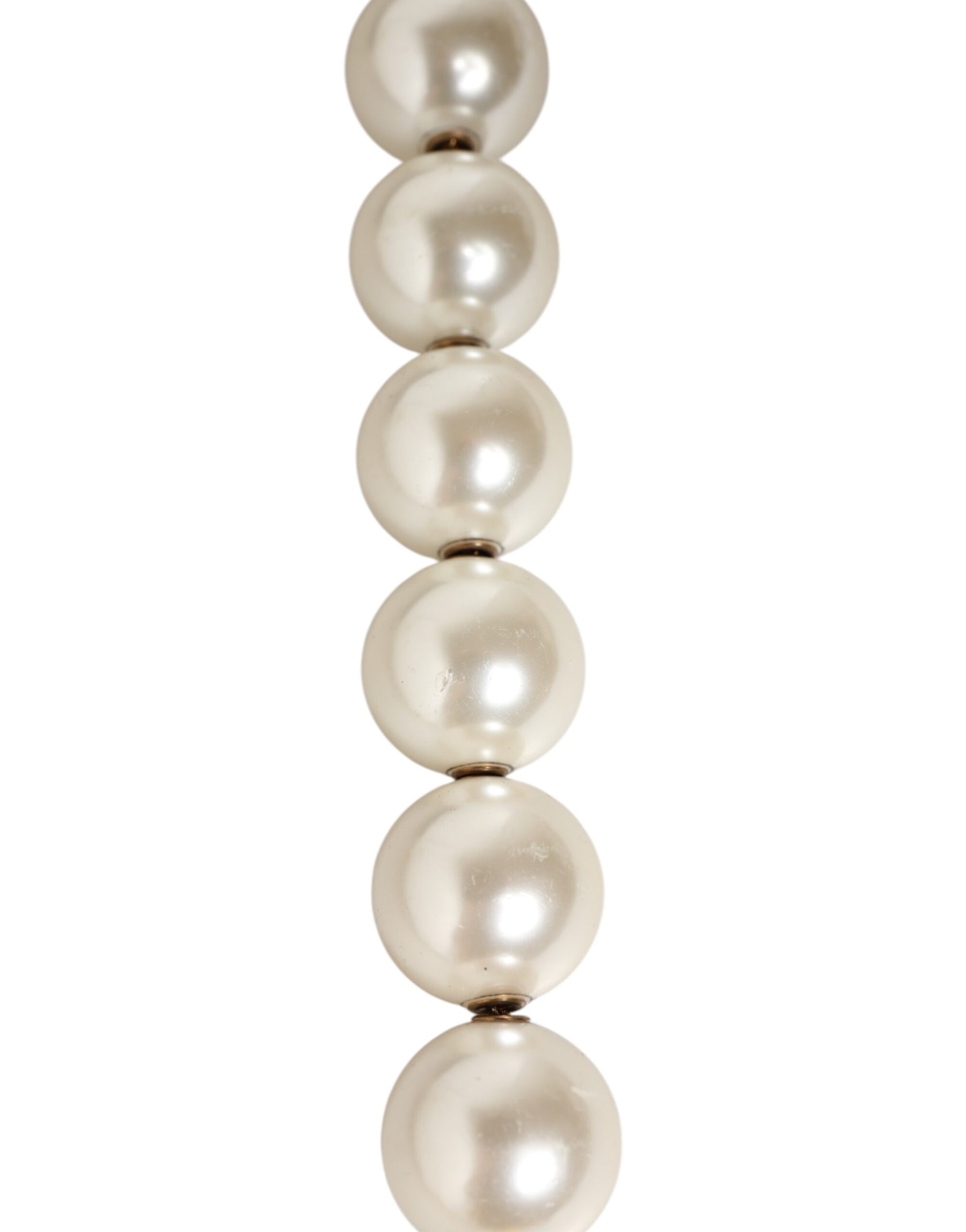 Dolce & Gabbana Black Leather Pearl Chain Bag Accessory Shoulder Strap | Regal Royce