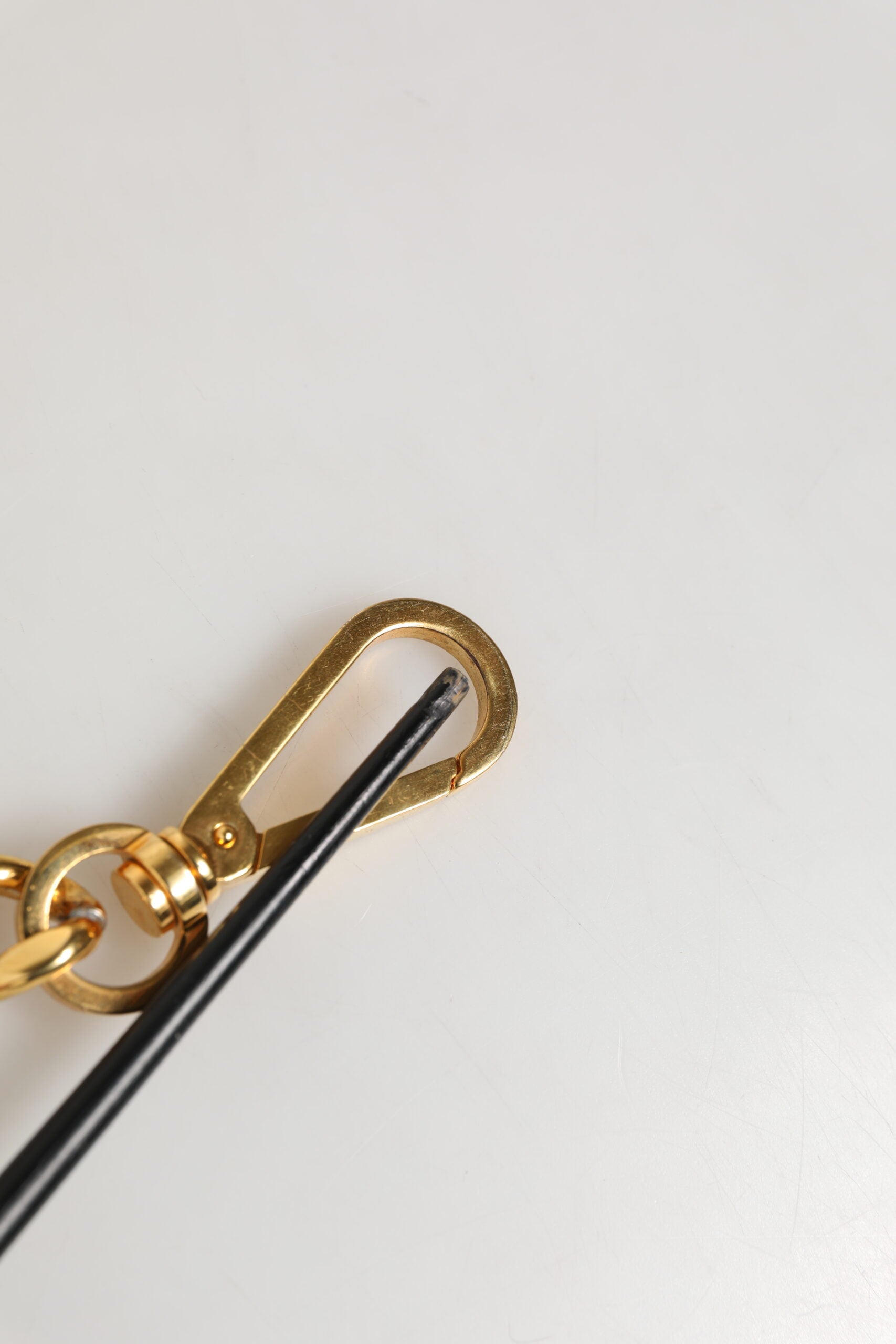 Dolce & Gabbana Black Leather Pearl Chain Bag Accessory Shoulder Strap | Regal Royce