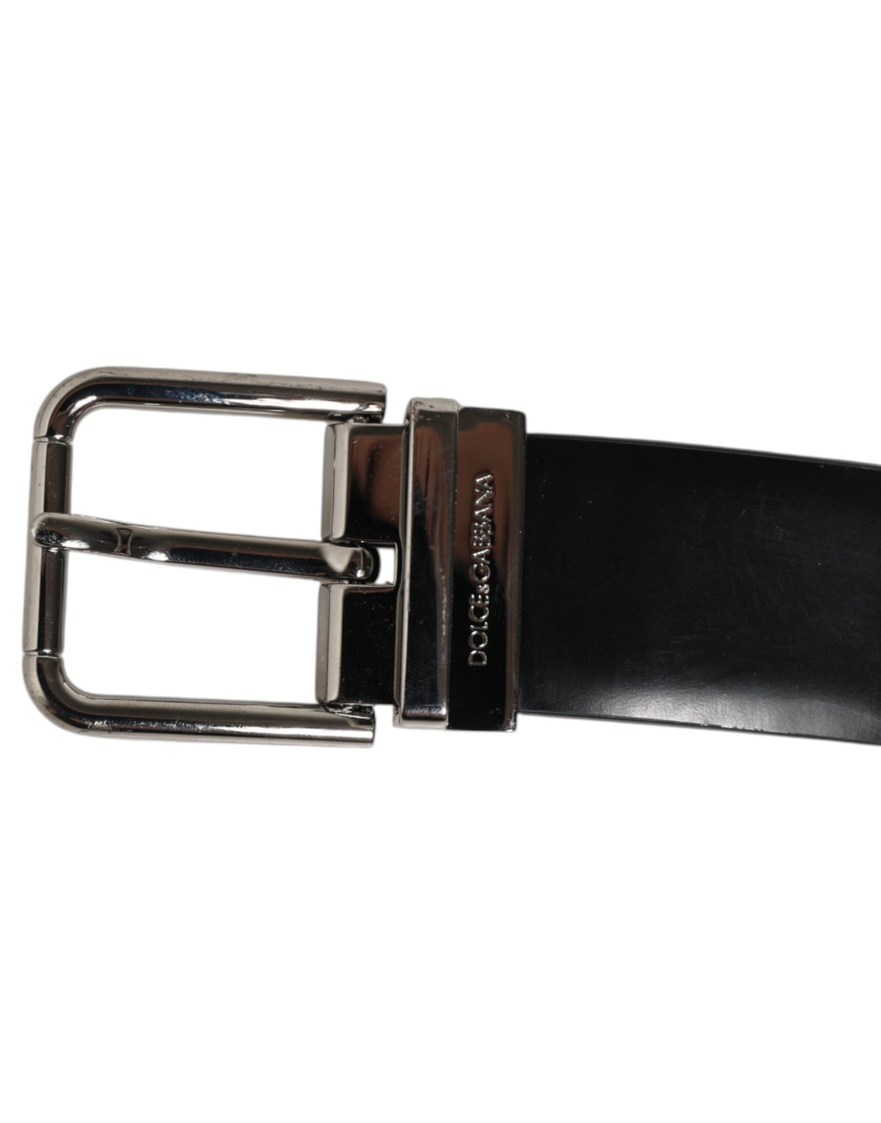 Dolce & Gabbana Black Leather Classic Metal Buckle Men Belt | Regal Royce