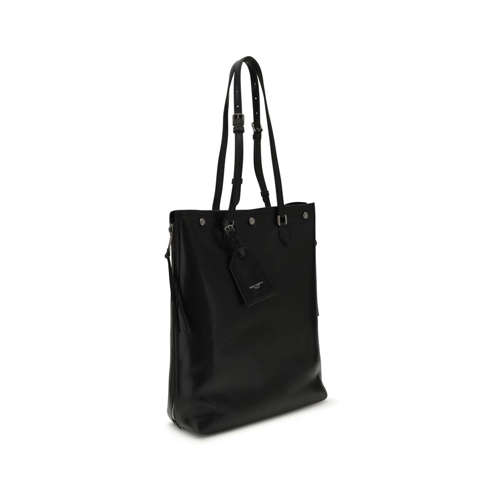 Dolce & Gabbana Black Calf Leather Bos Taurus Shoulder Bag | Regal Royce
