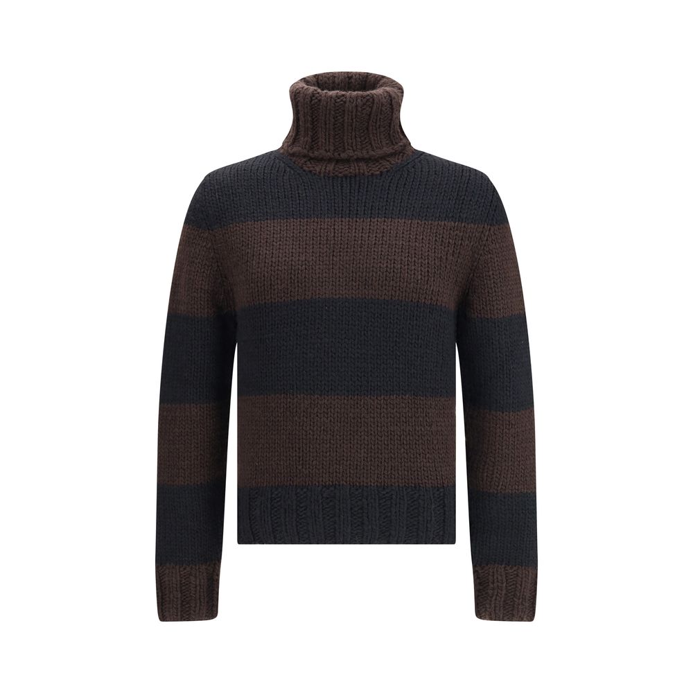 Dolce & Gabbana Brown Wool Turtleneck | Regal Royce