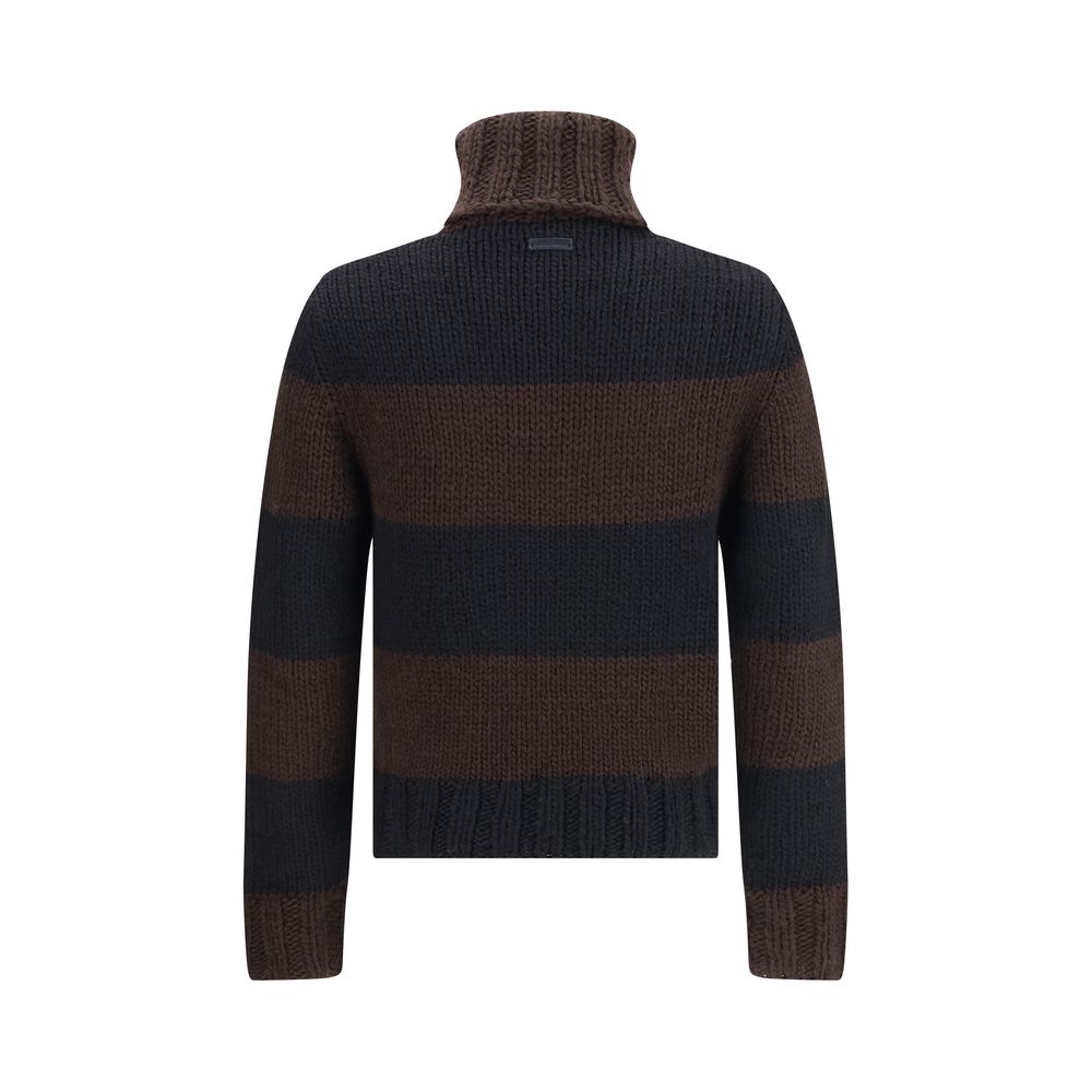 Dolce & Gabbana Brown Wool Turtleneck | Regal Royce
