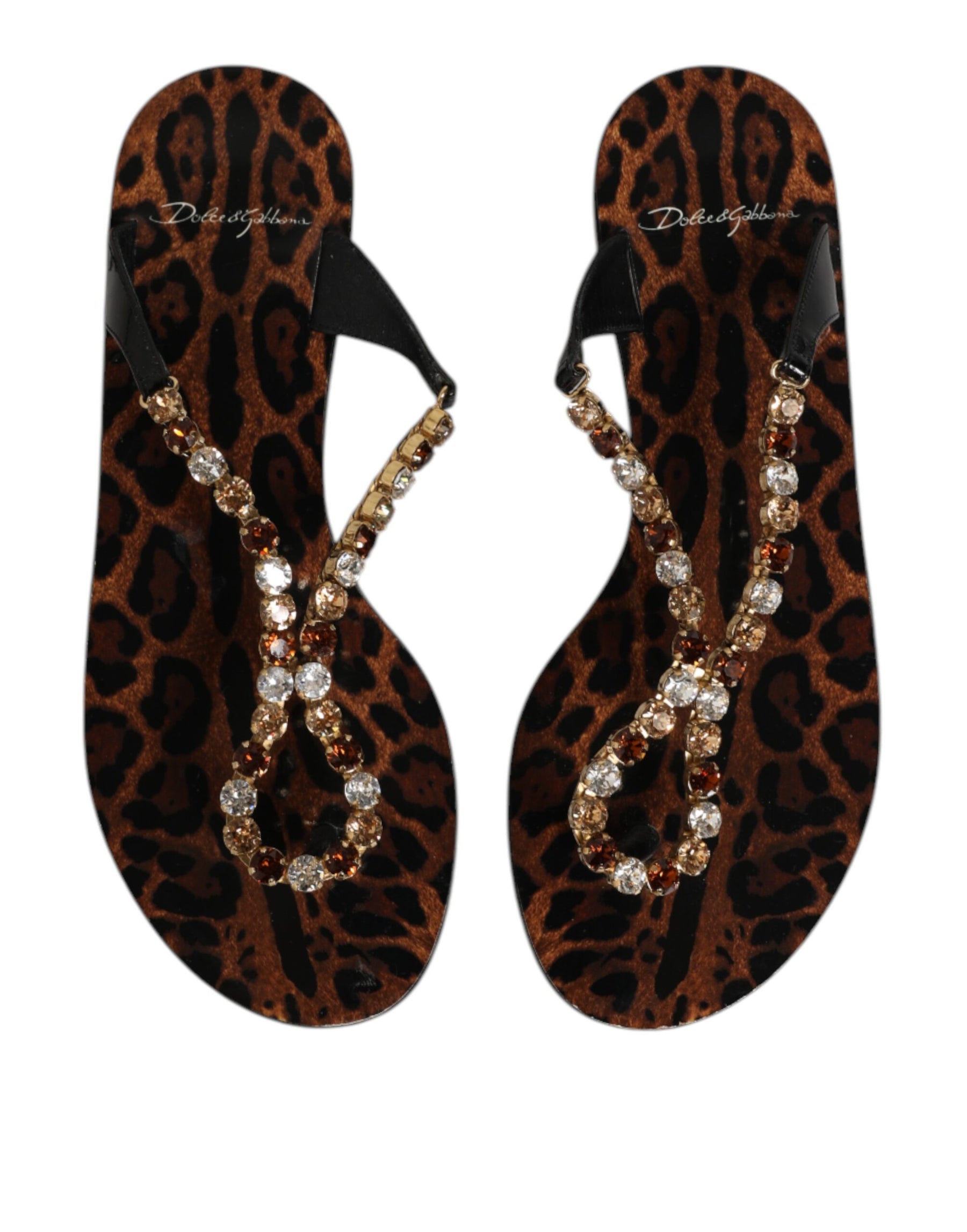 Dolce & Gabbana Black Crystals Flats Sandals Beachwear Shoes | Regal Royce