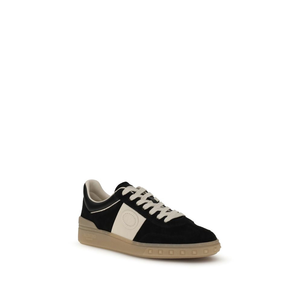 Valentino Garavani Black Calf Leather Bos Taurus Low Top Sneakers | Regal Royce