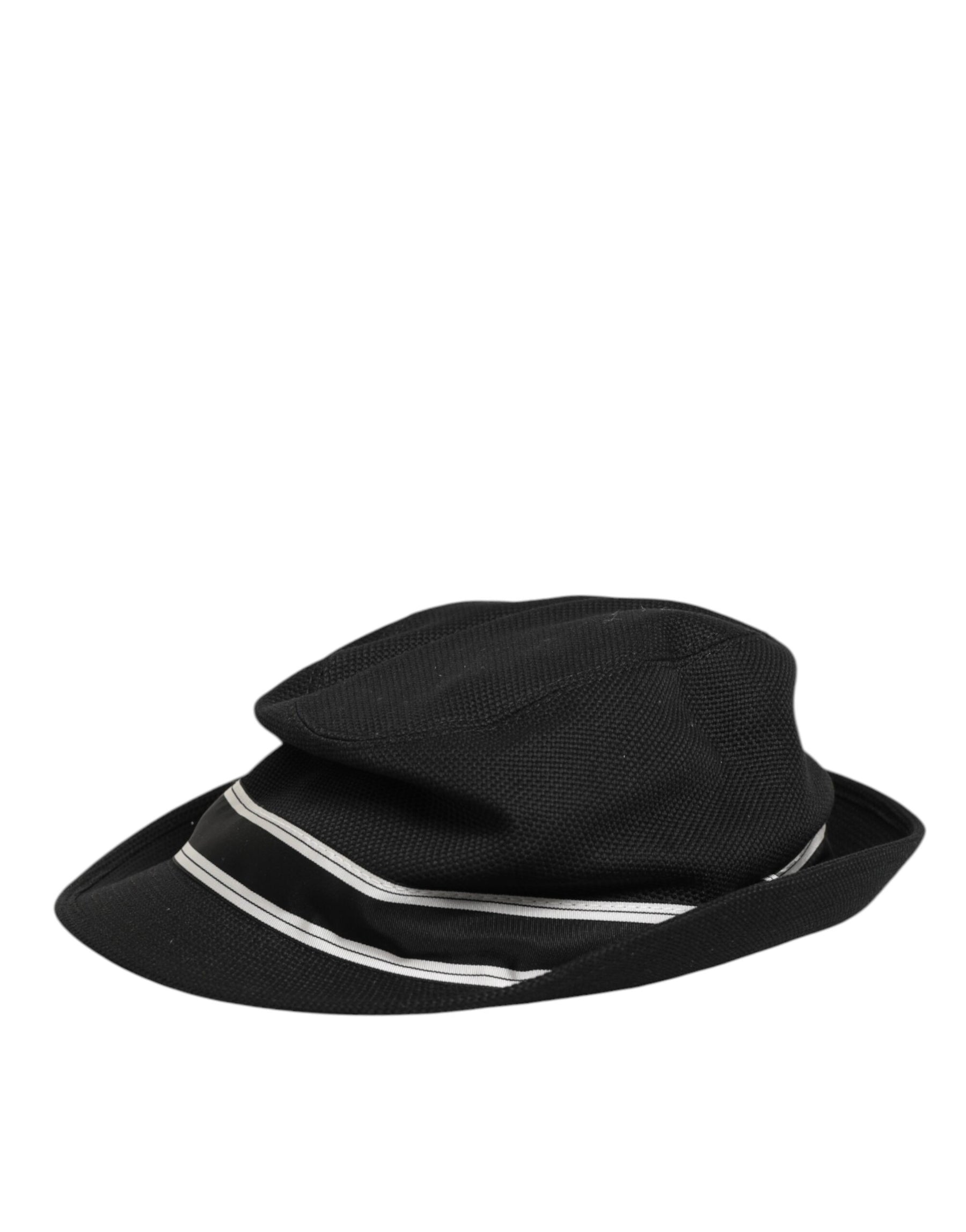 Dolce & Gabbana Black Cotton Polka Dot Lining Fedora Men Hat | Regal Royce
