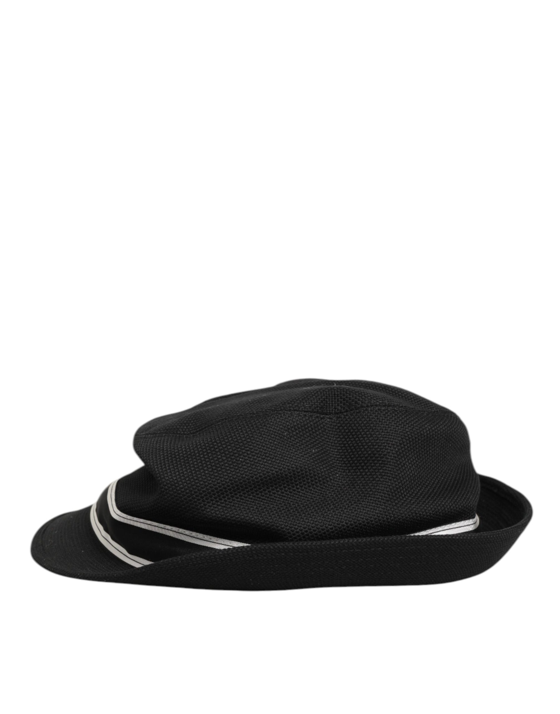 Dolce & Gabbana Black Cotton Polka Dot Lining Fedora Men Hat | Regal Royce