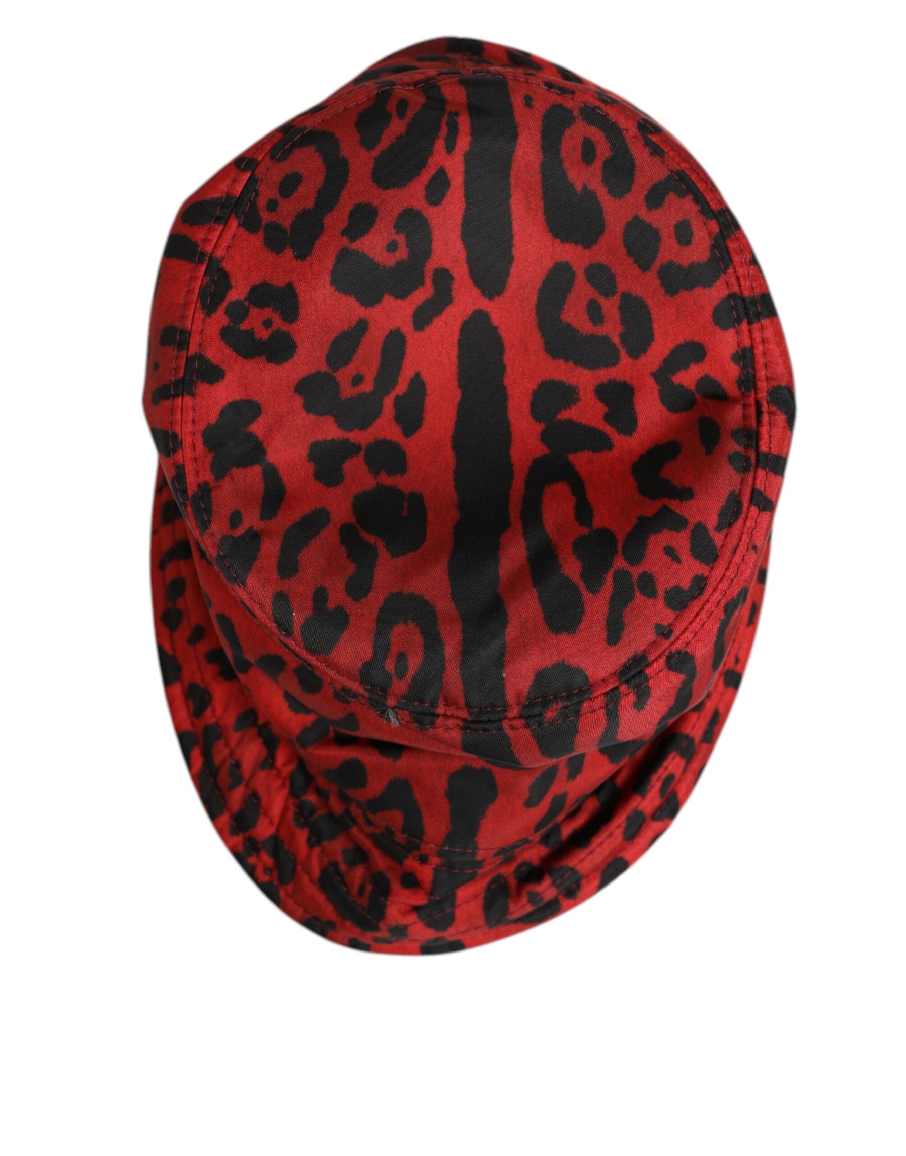 Dolce & Gabbana Red Black Nylon Leopard Print Bucket Men Cap Hat | Regal Royce