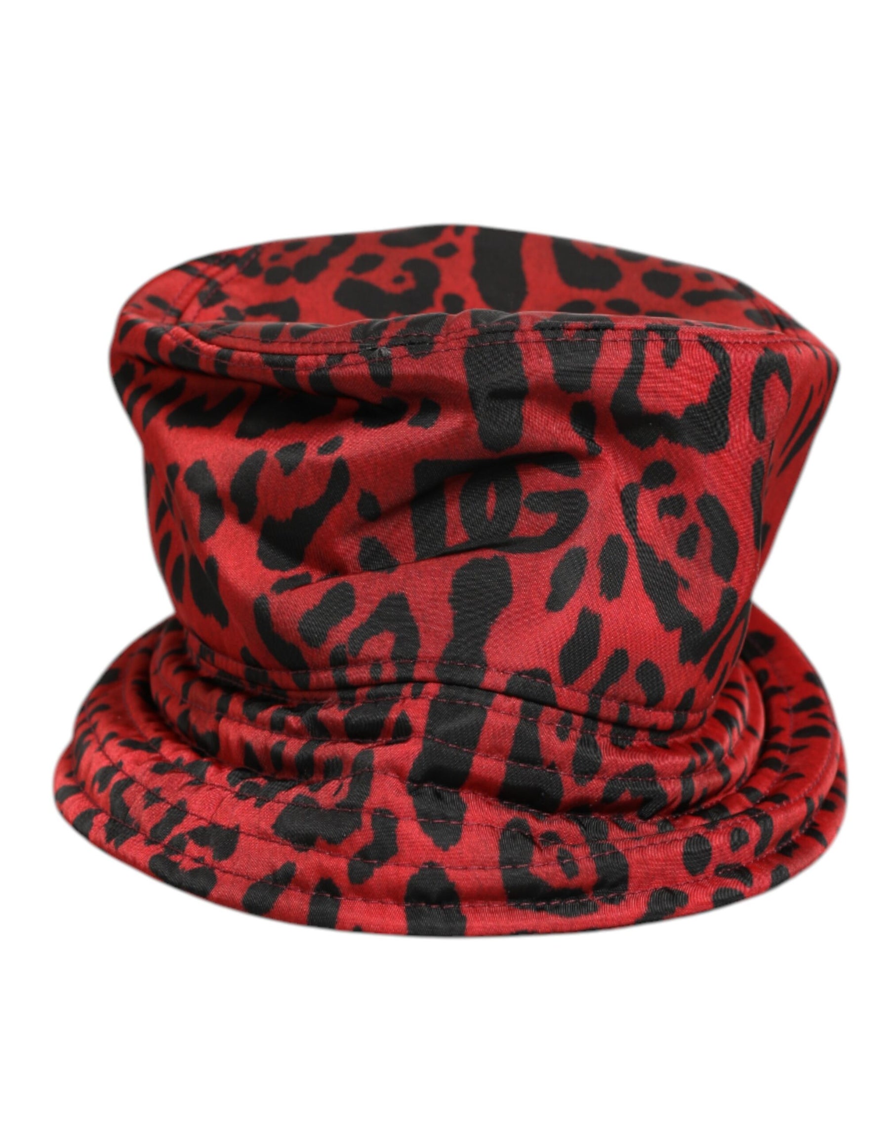 Dolce & Gabbana Red Black Nylon Leopard Print Bucket Men Cap Hat | Regal Royce
