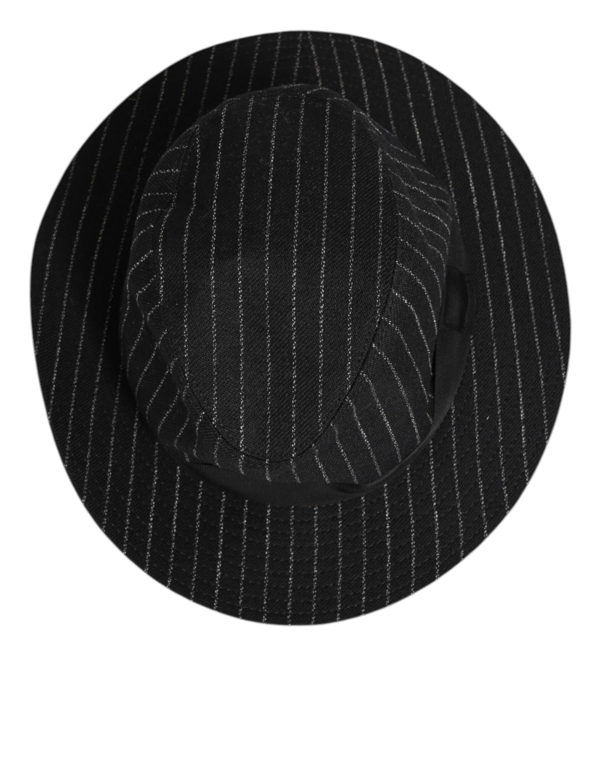Dolce & Gabbana Black Striped Virgin Wool Men Fedora Capello Hat