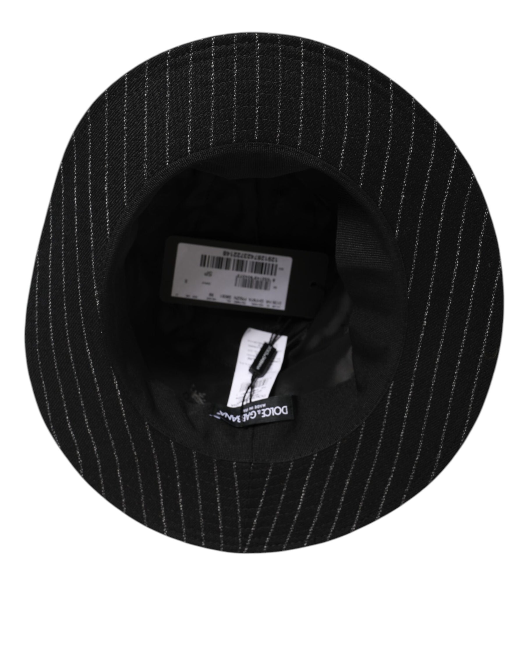Dolce & Gabbana Black Striped Virgin Wool Men Fedora Capello Hat | Regal Royce