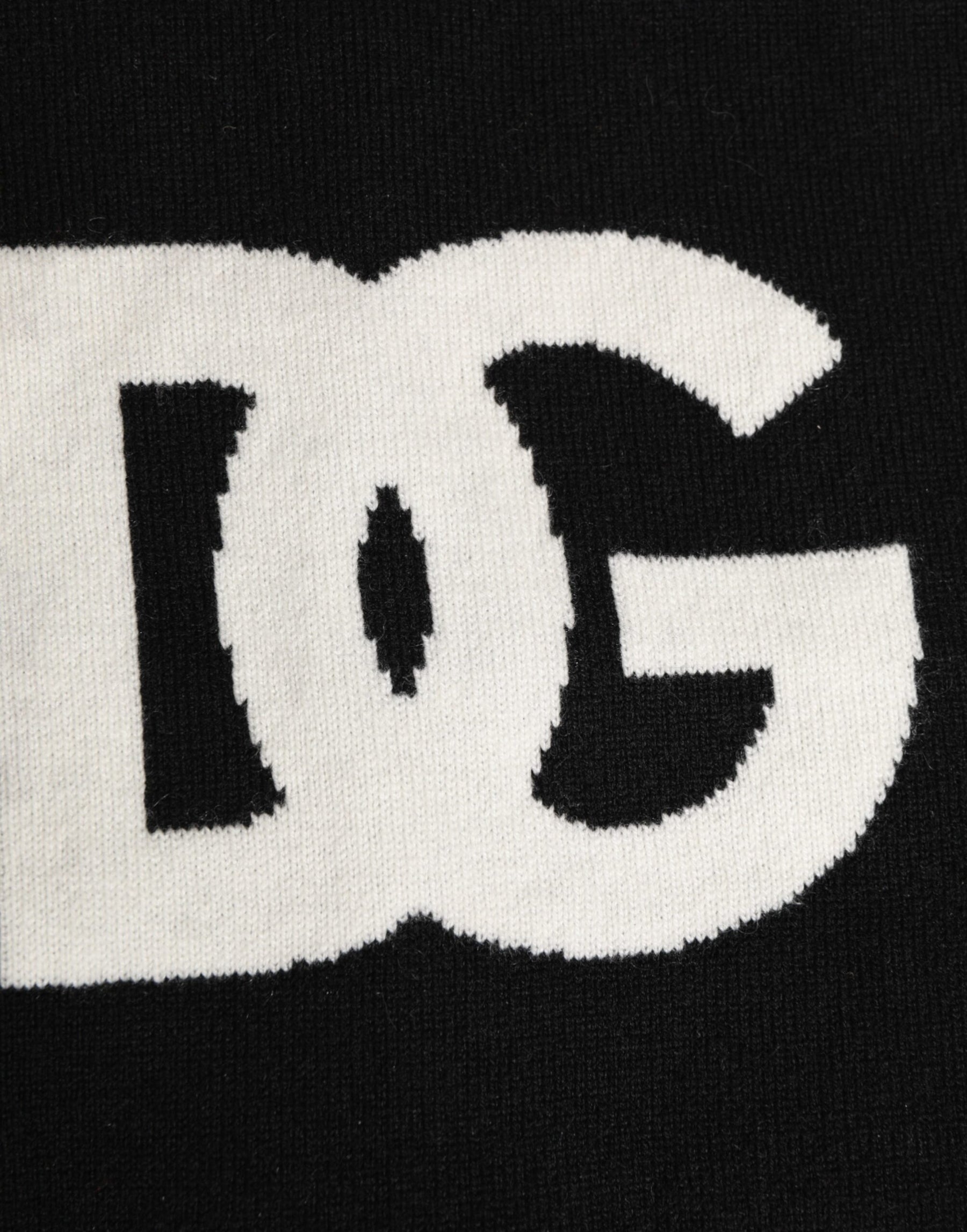 Dolce & Gabbana Black D&G Logo Cashmere Knitted Men One Size Scarf | Regal Royce