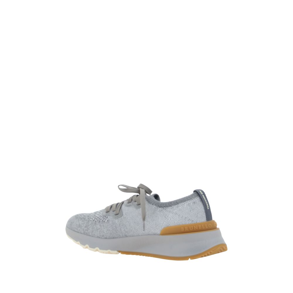 Brunello Cucinelli Gray Cotton Athletic Sneakers | Regal Royce