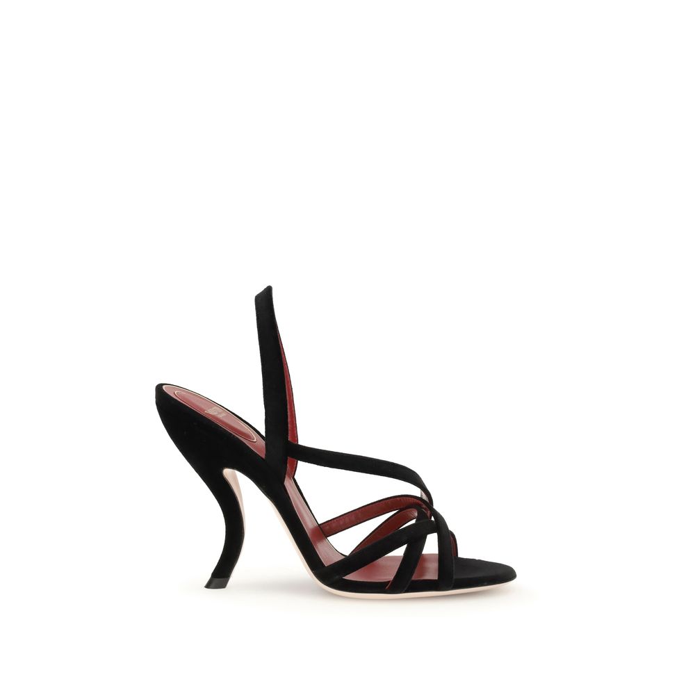 Valentino Garavani Black Velvet Stiletto Heel Sandals | Regal Royce