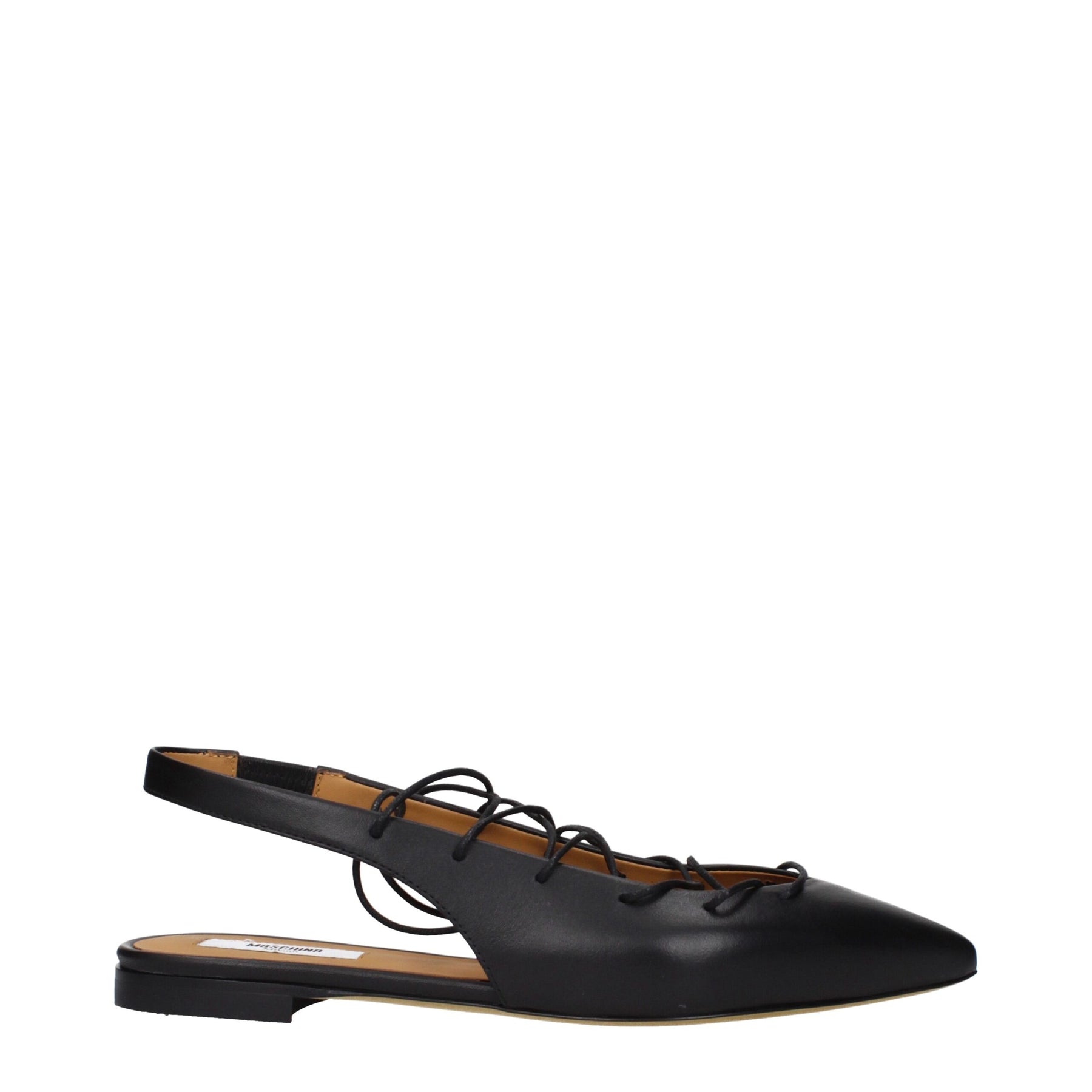 Moschino Black Leather Flats | Regal Royce