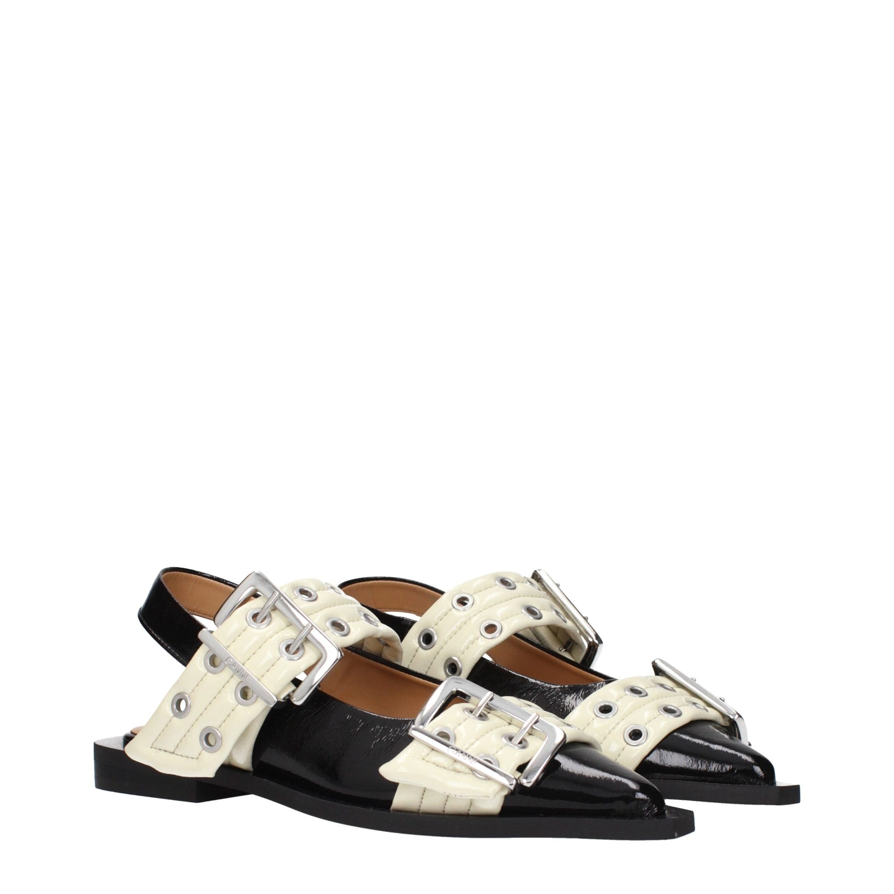 Ganni Black Polyethylene Flat Sandals | Regal Royce