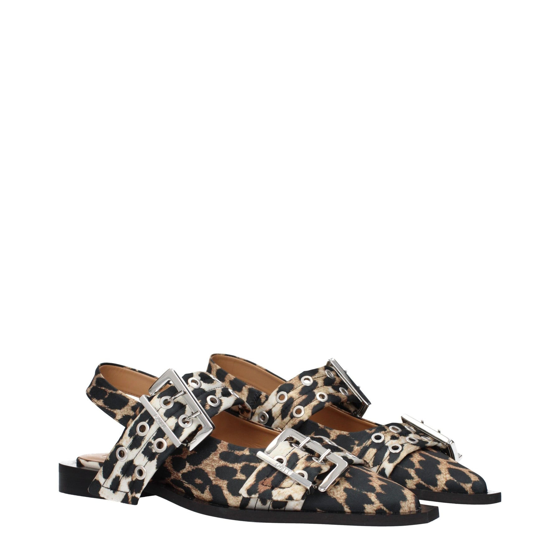 Ganni Brown Fabric Flat Sandals | Regal Royce