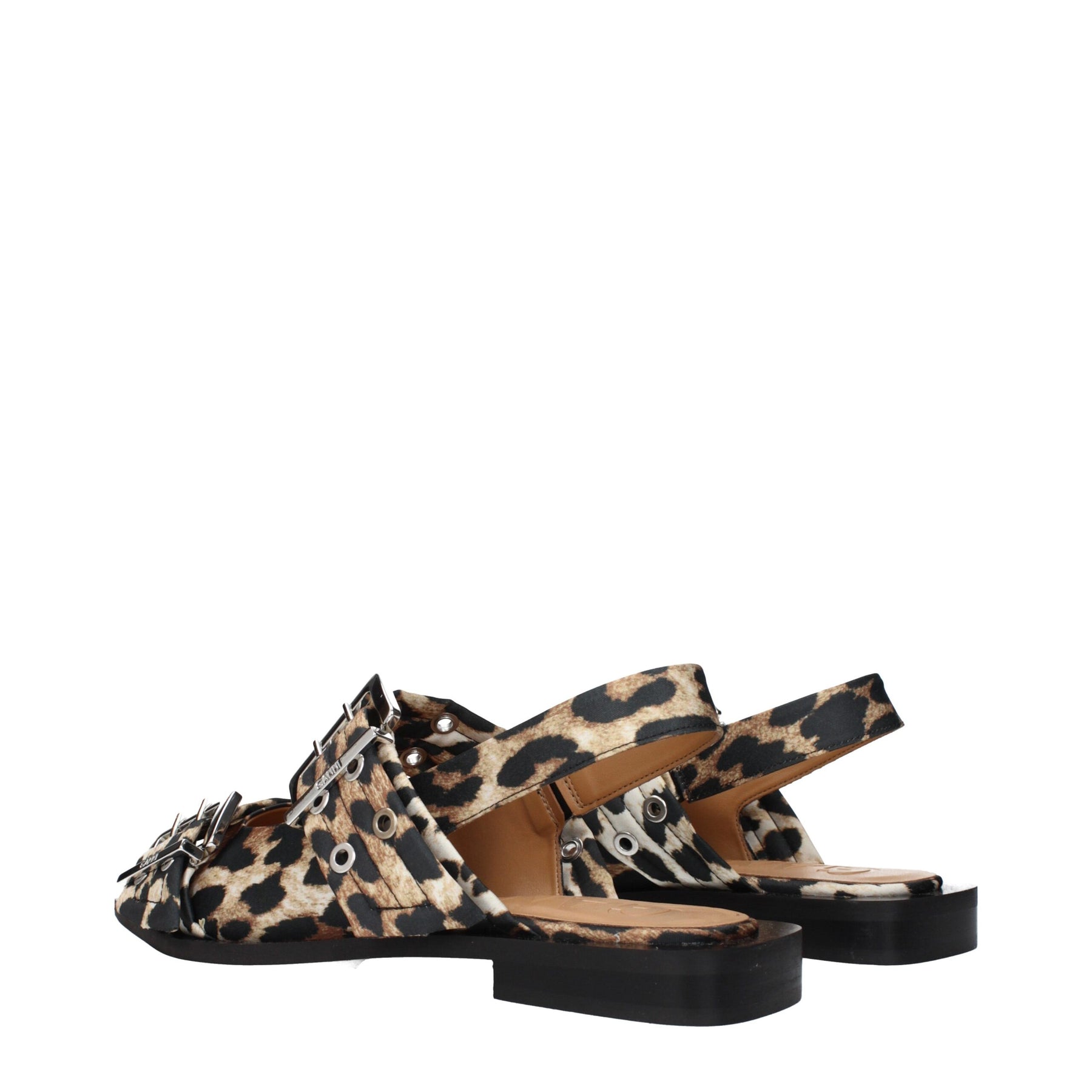 Ganni Brown Fabric Flat Sandals | Regal Royce
