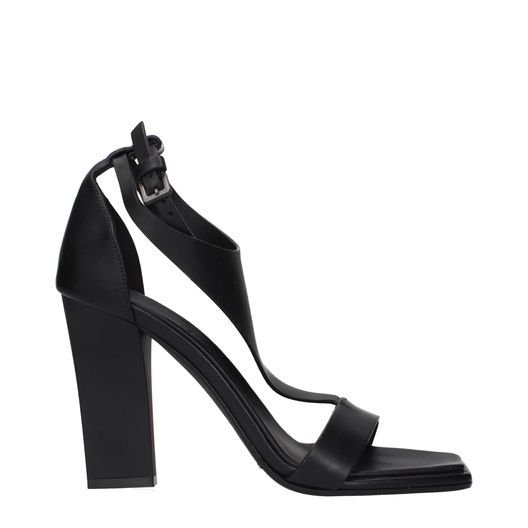 Max Mara Black Leather Stiletto Heel Sandals | Regal Royce
