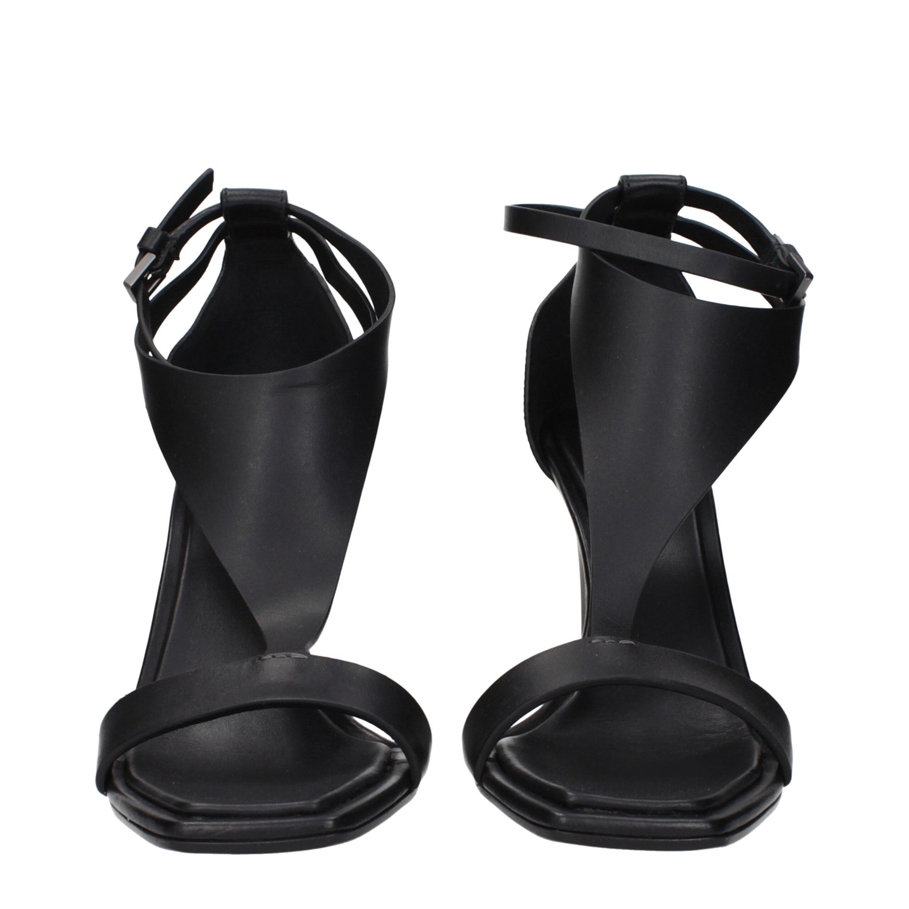 Max Mara Black Leather Stiletto Heel Sandals | Regal Royce