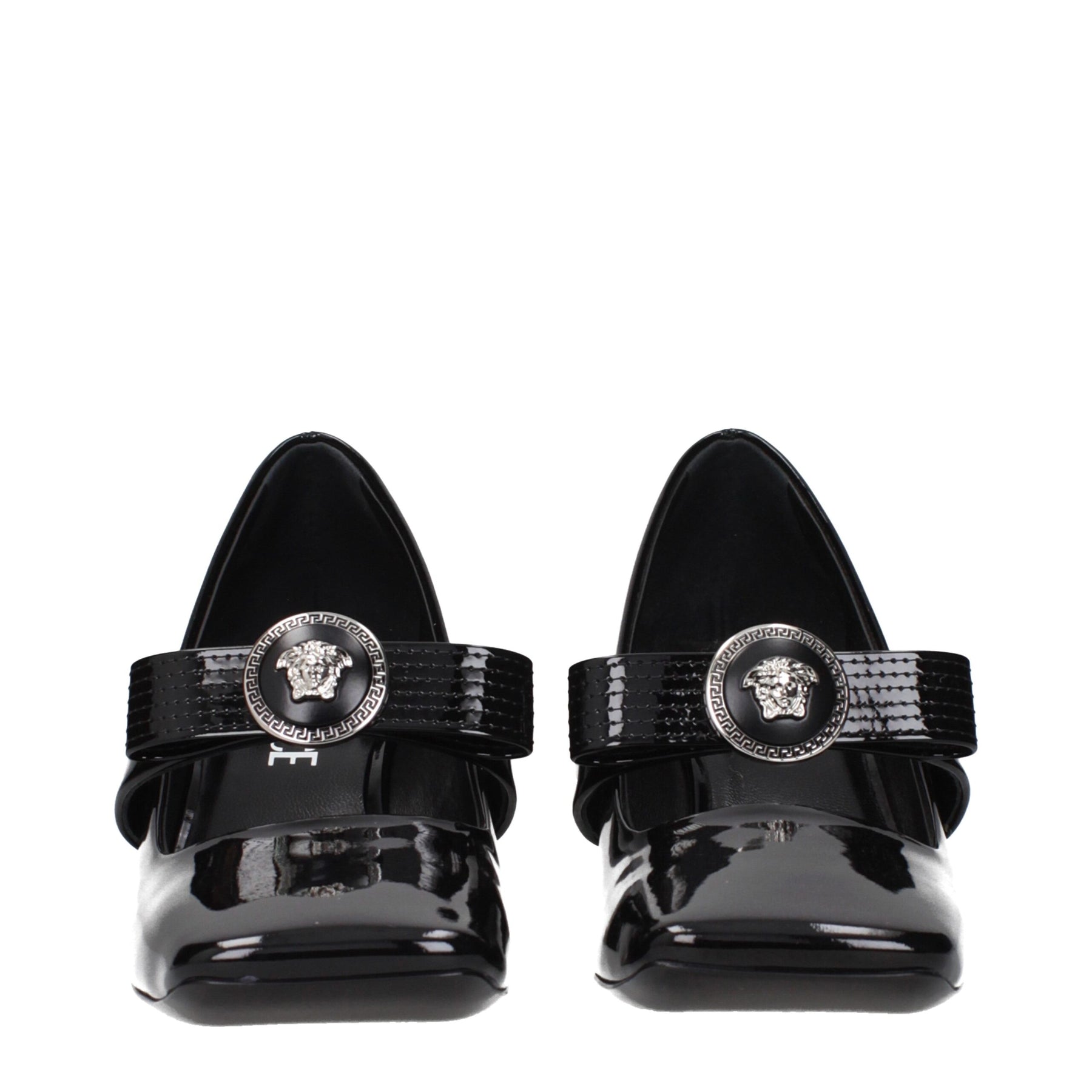 Versace Black Leather Mid Heel Pumps | Regal Royce