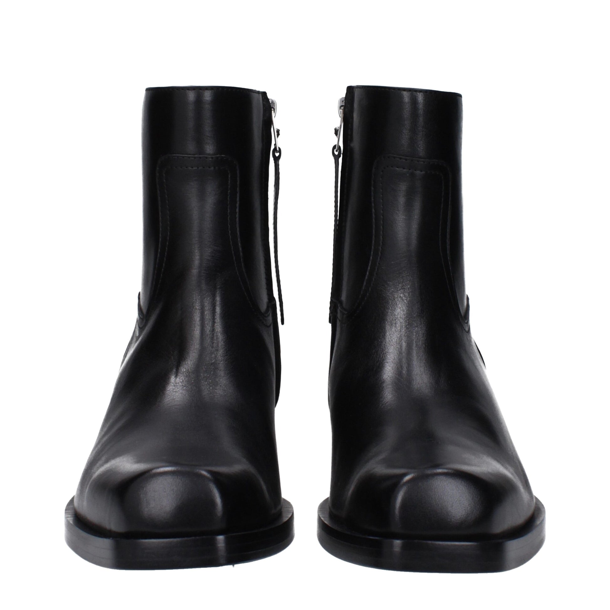 Versace Black Leather Ankle Boots