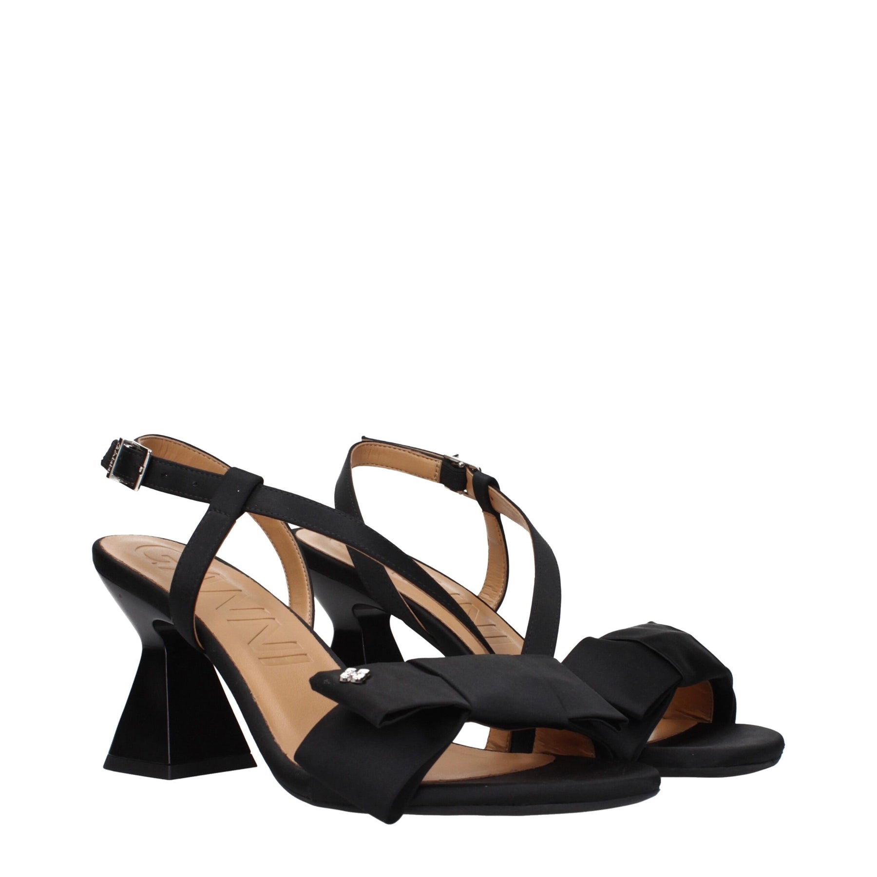 Ganni Black Fabric Platform Sandals | Regal Royce