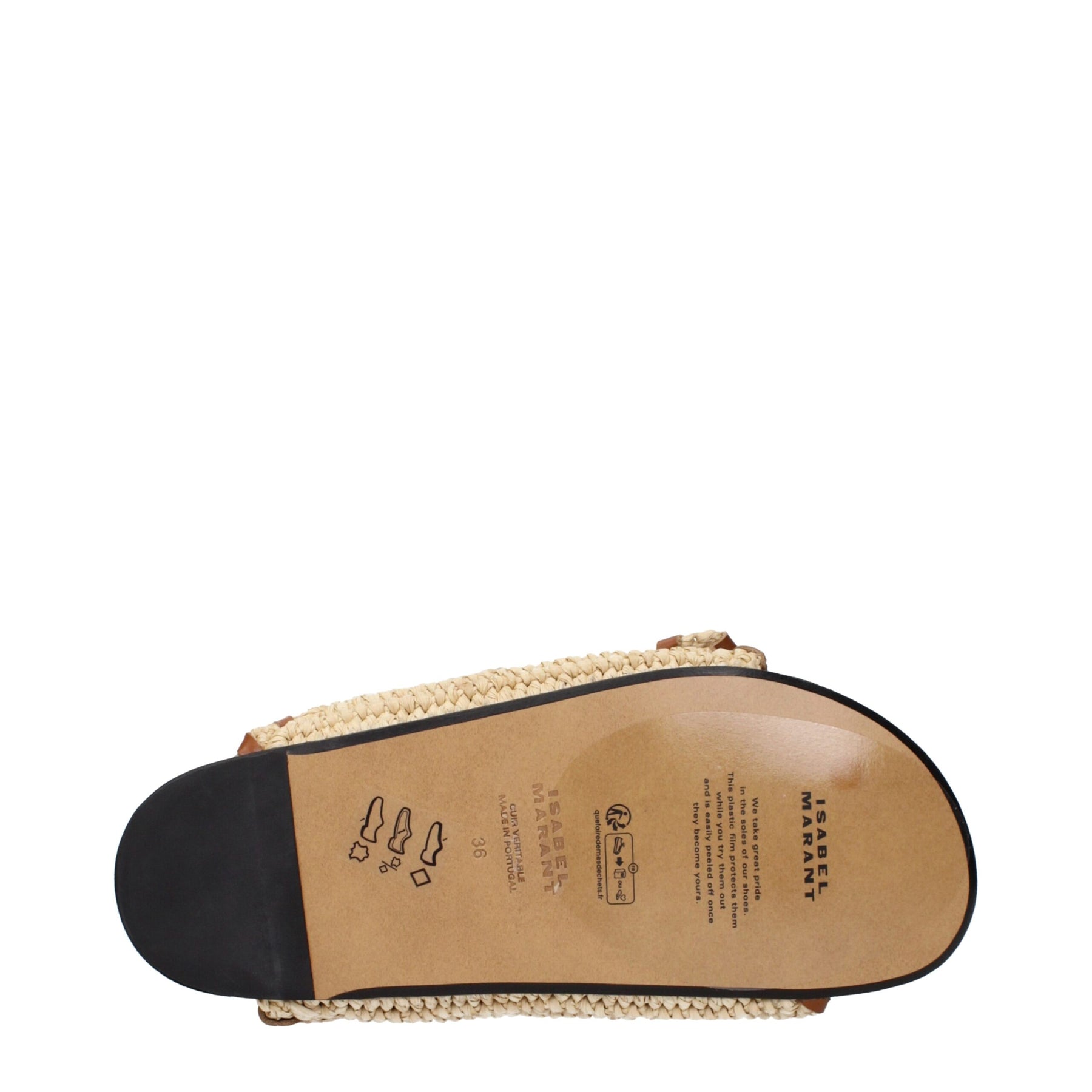 Isabel Marant Beige Raffia Slippers | Regal Royce