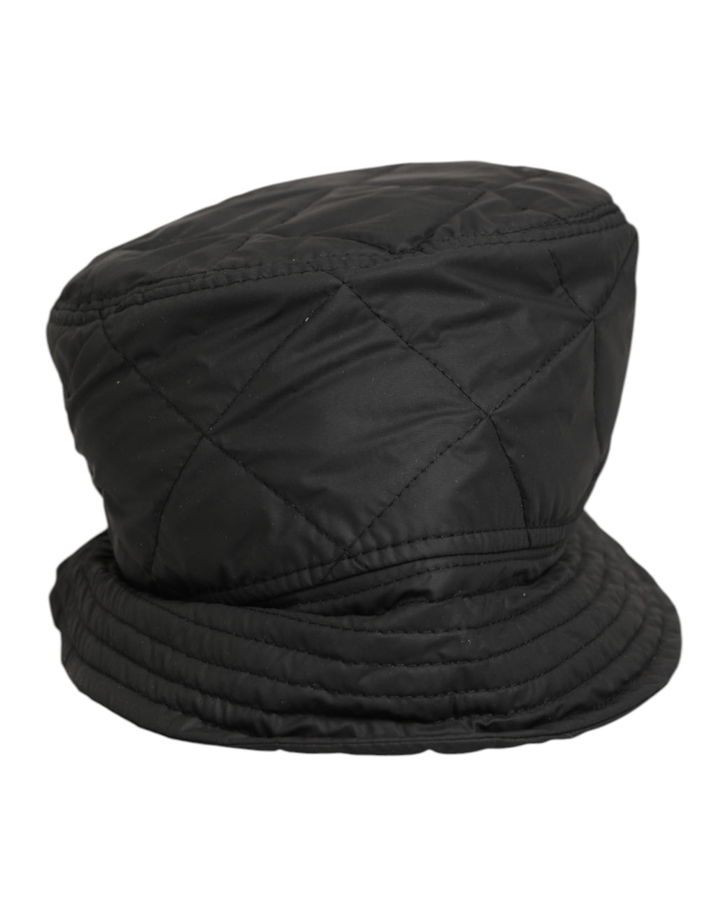 Dolce & Gabbana Black Nylon Quilted Bucket Men Capello Hat